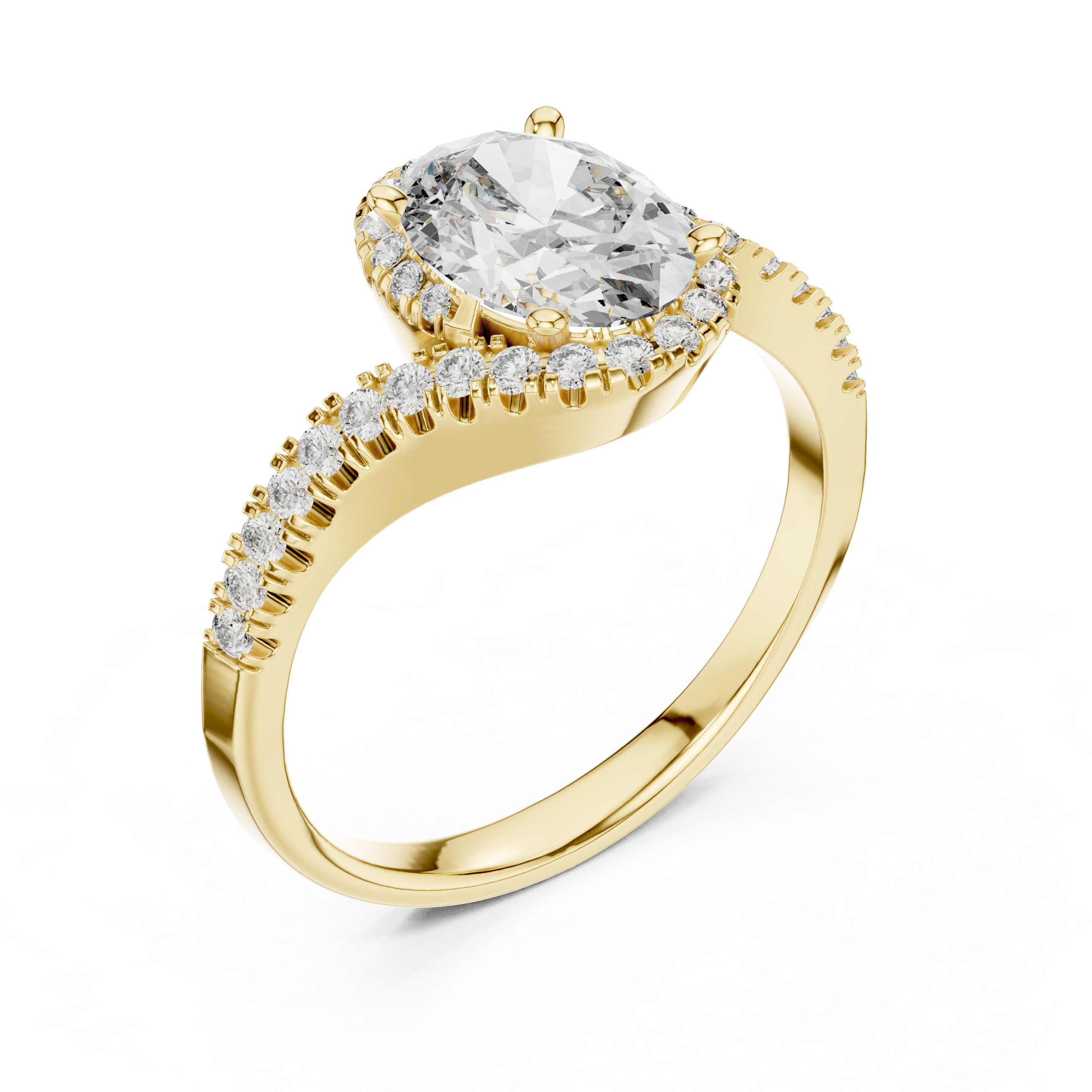 The Grand Duet Moissanite Double Halo Engagement Ring