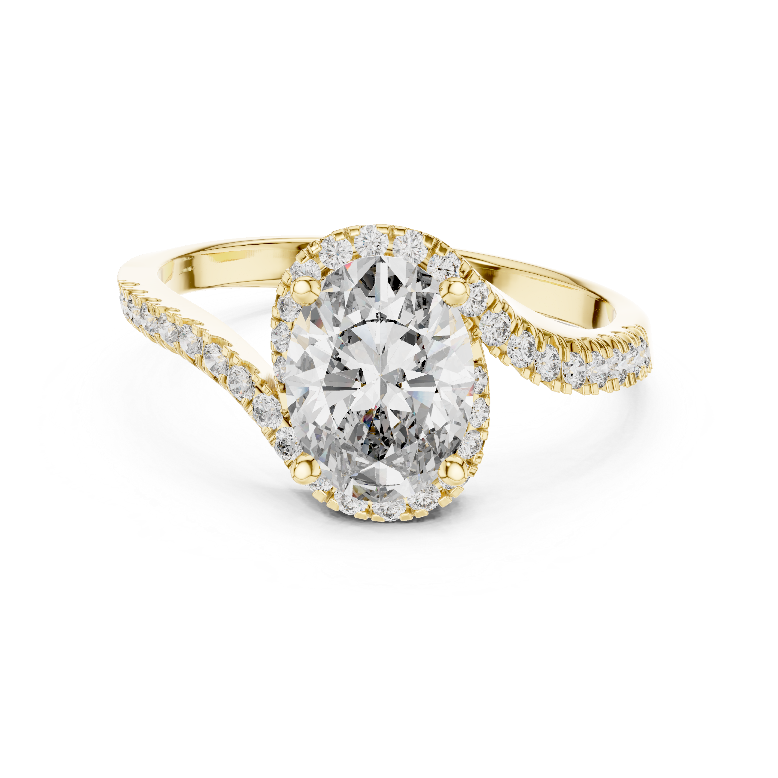 The Grand Duet Moissanite Double Halo Engagement Ring