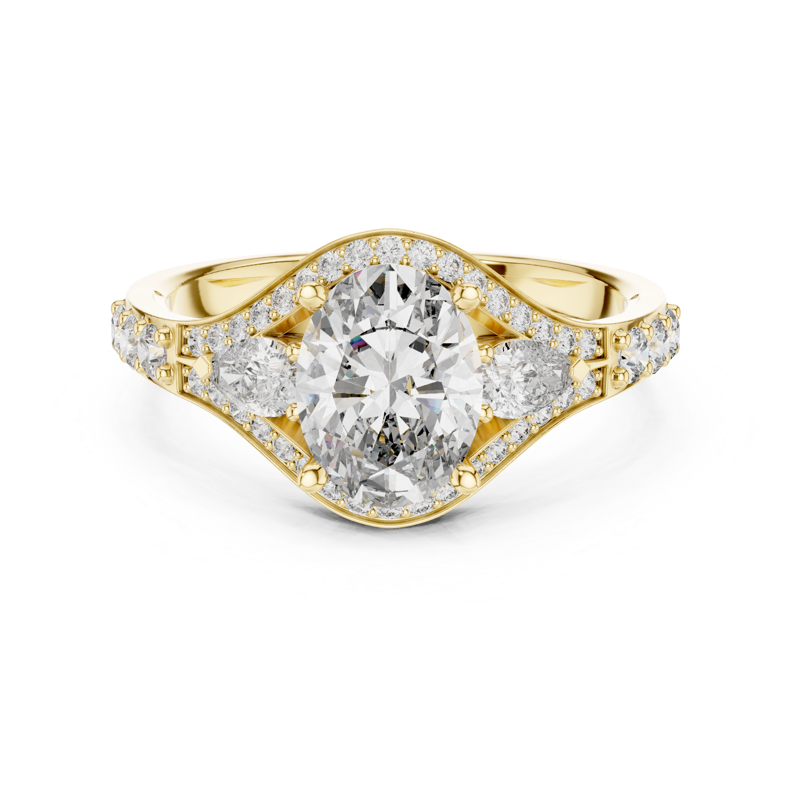 The Royal Cascade Moissanite Triple-Pave Engagement Ring
