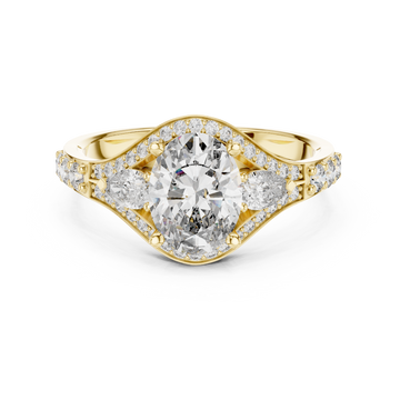 The Royal Cascade Moissanite Triple-Pave Engagement Ring