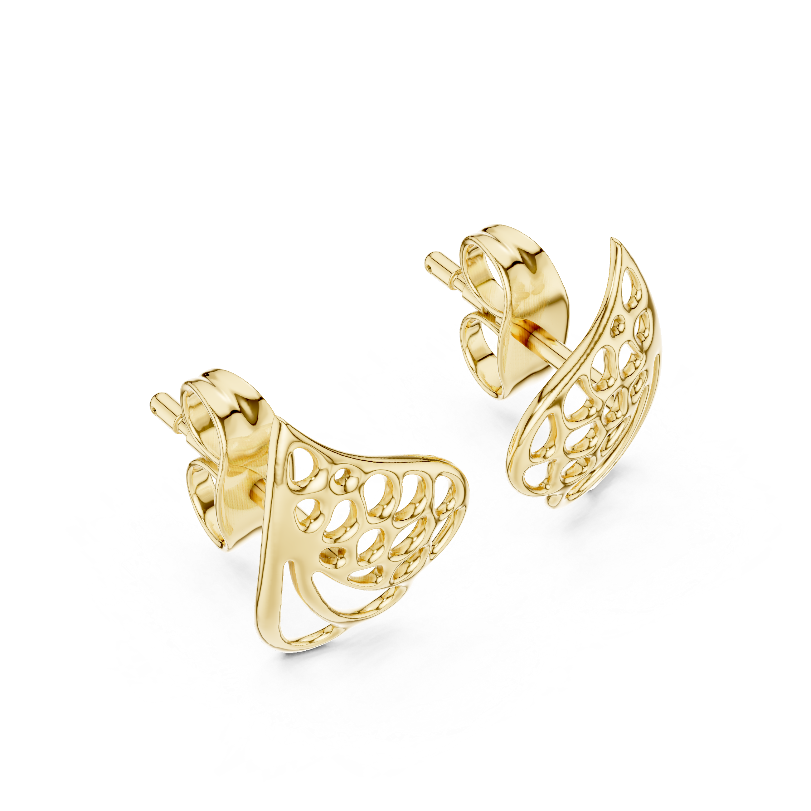 The Lace Wing Open-Work Filigree Stud Earrings