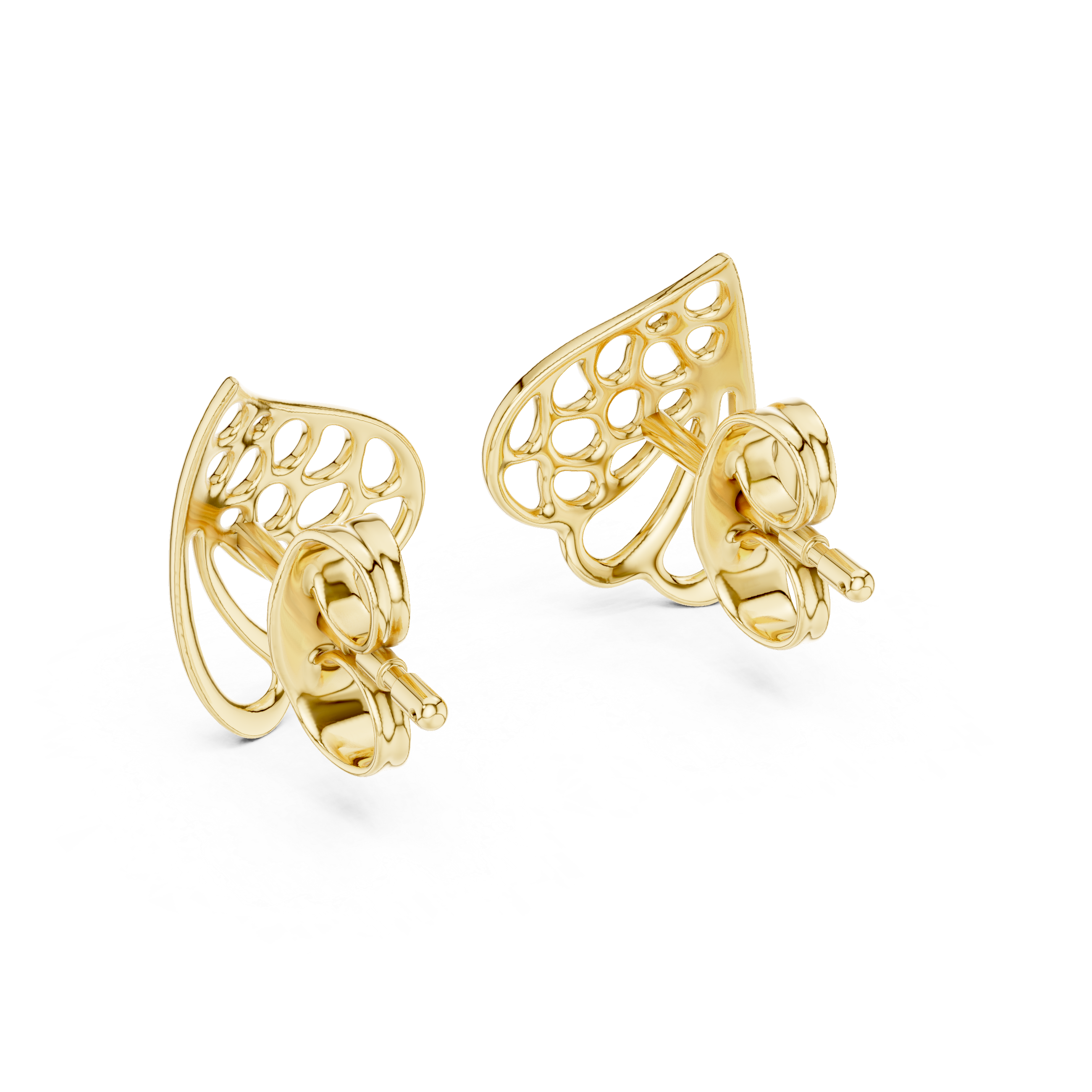 The Lace Wing Open-Work Filigree Stud Earrings