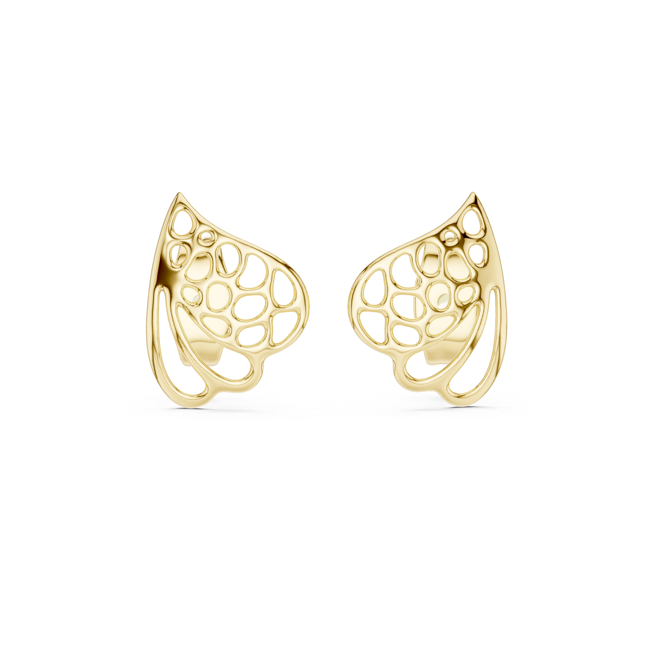 The Lace Wing Open-Work Filigree Stud Earrings