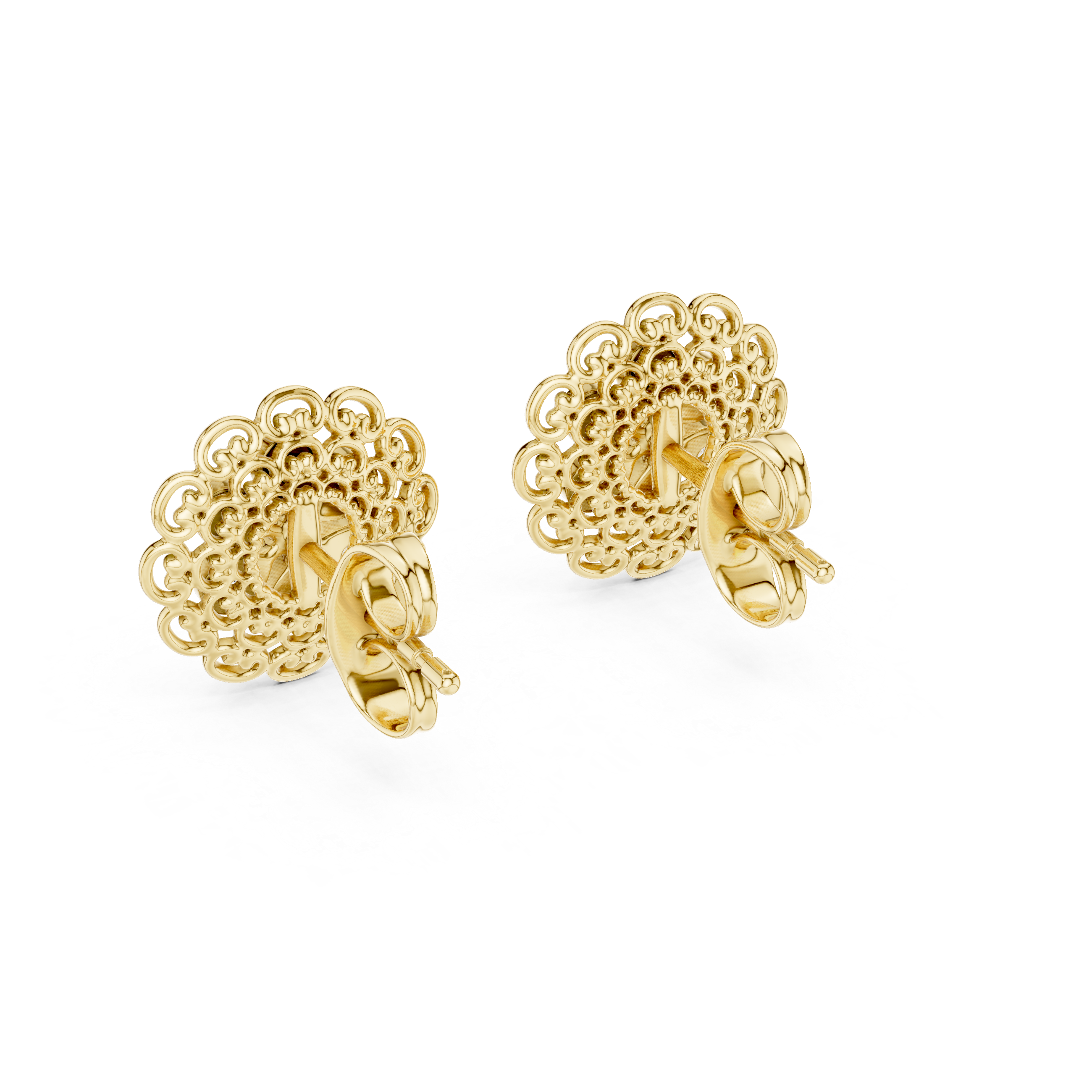 The Vintage Filigree Moissanite Flower Stud Earrings