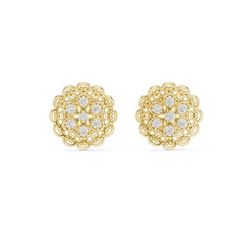 The Vintage Filigree Moissanite Flower Stud Earrings