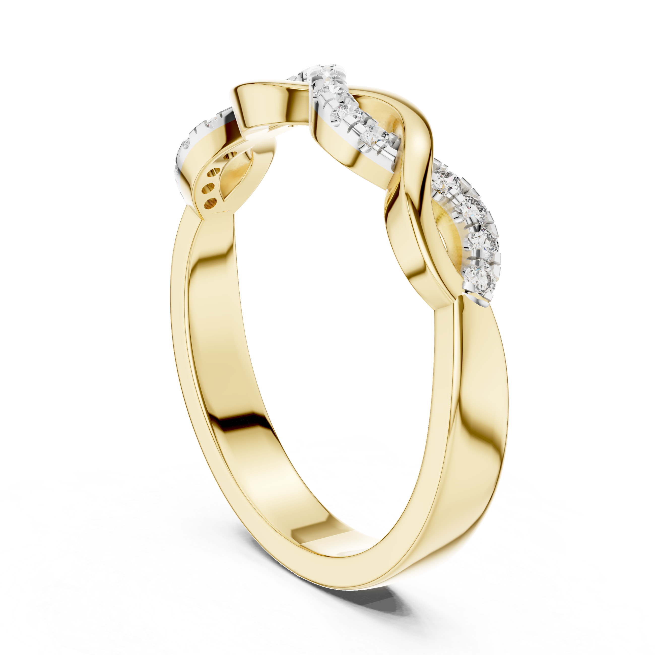 The Luminary Stack Moissanite Half-Eternity Band