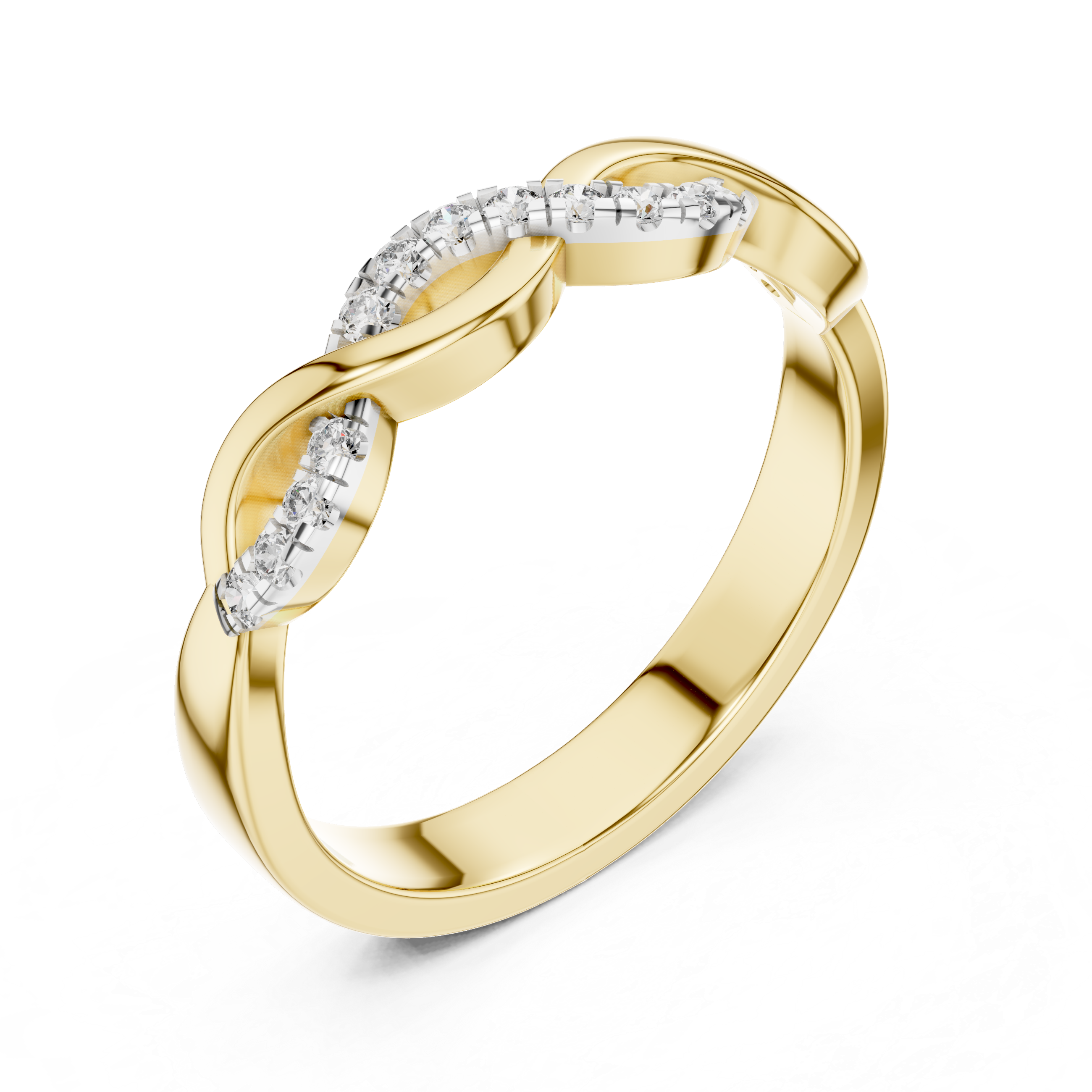 The Luminary Stack Moissanite Half-Eternity Band