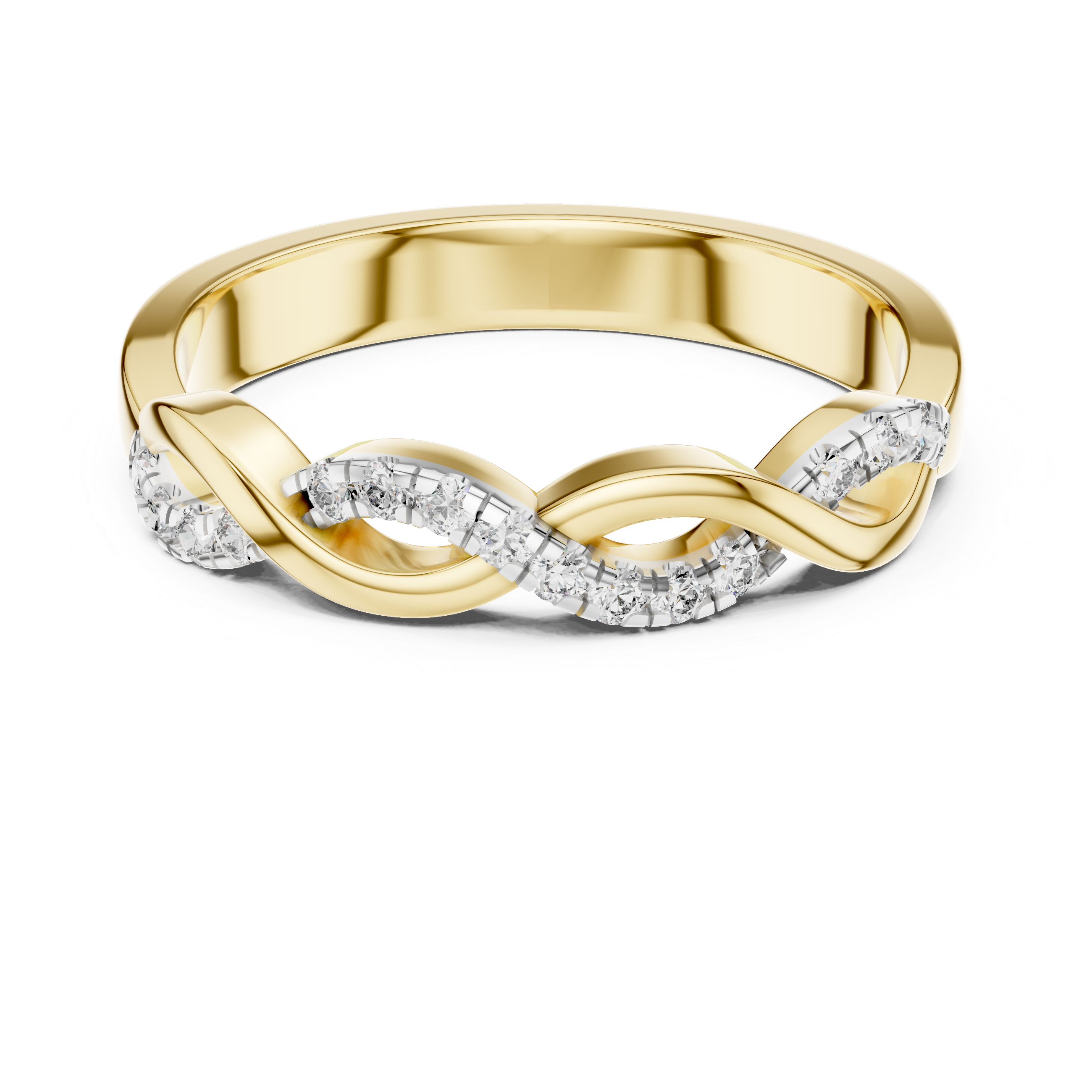 The Luminary Stack Moissanite Half-Eternity Band
