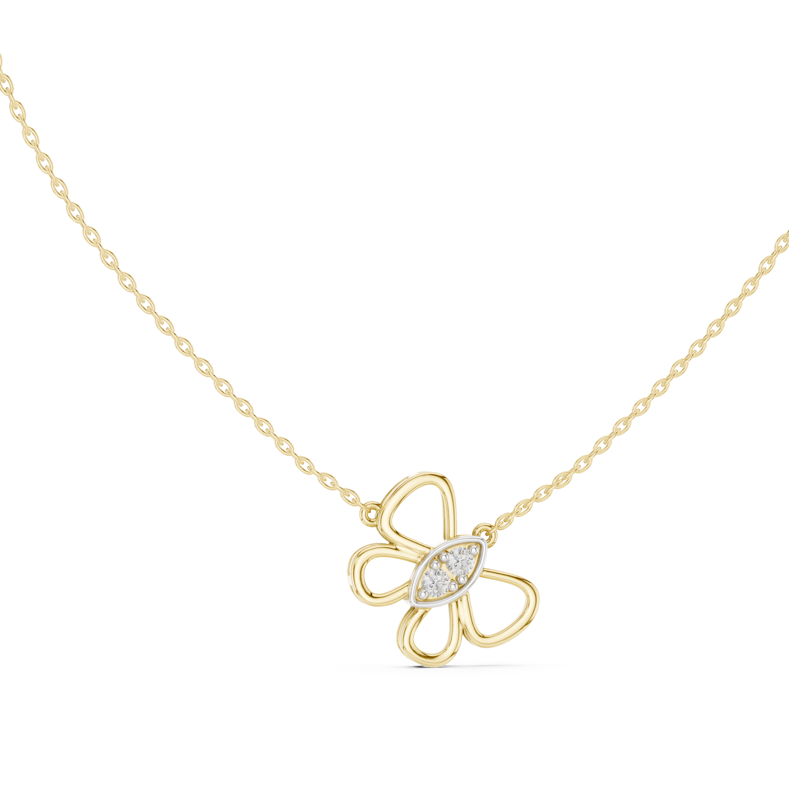 The Fluttering Fire Moissanite Butterfly Solitaire Pendant