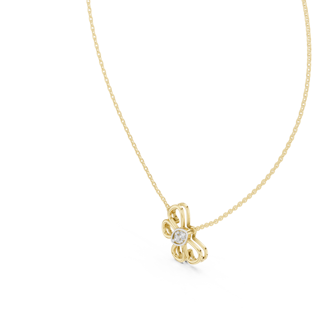 The Fluttering Fire Moissanite Butterfly Solitaire Pendant