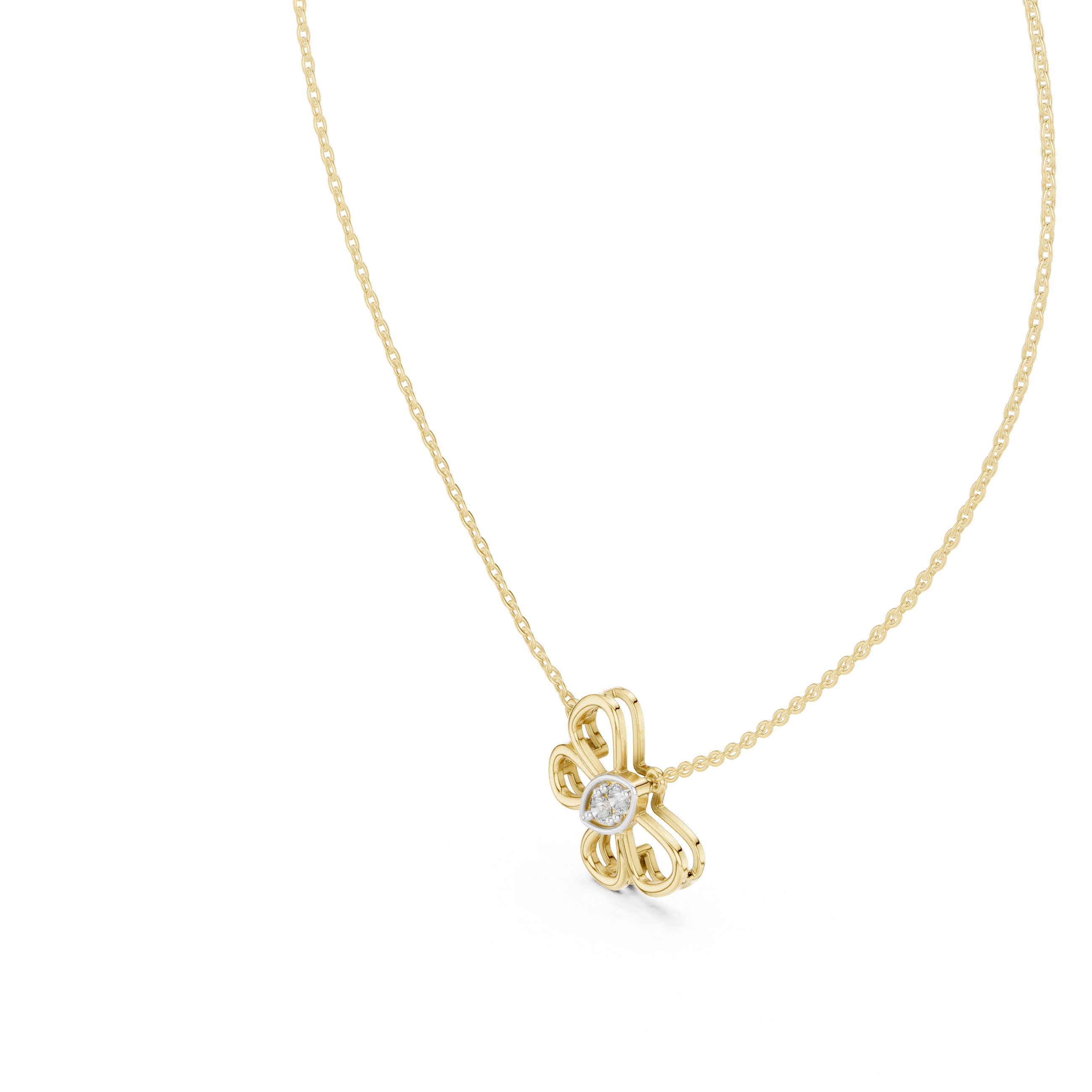 The Fluttering Fire Moissanite Butterfly Solitaire Pendant