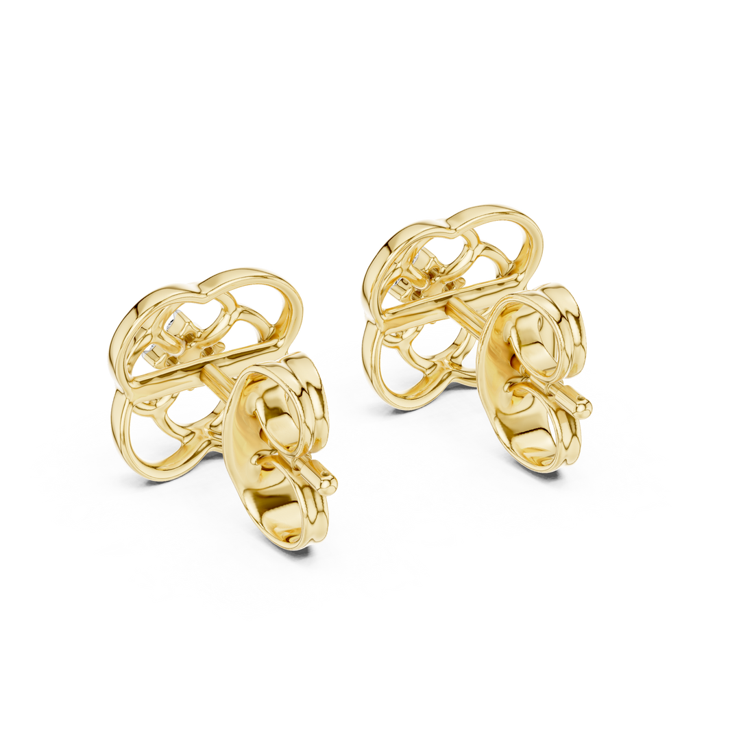 The Petal Glimmer Moissanite Flower Stud Earrings