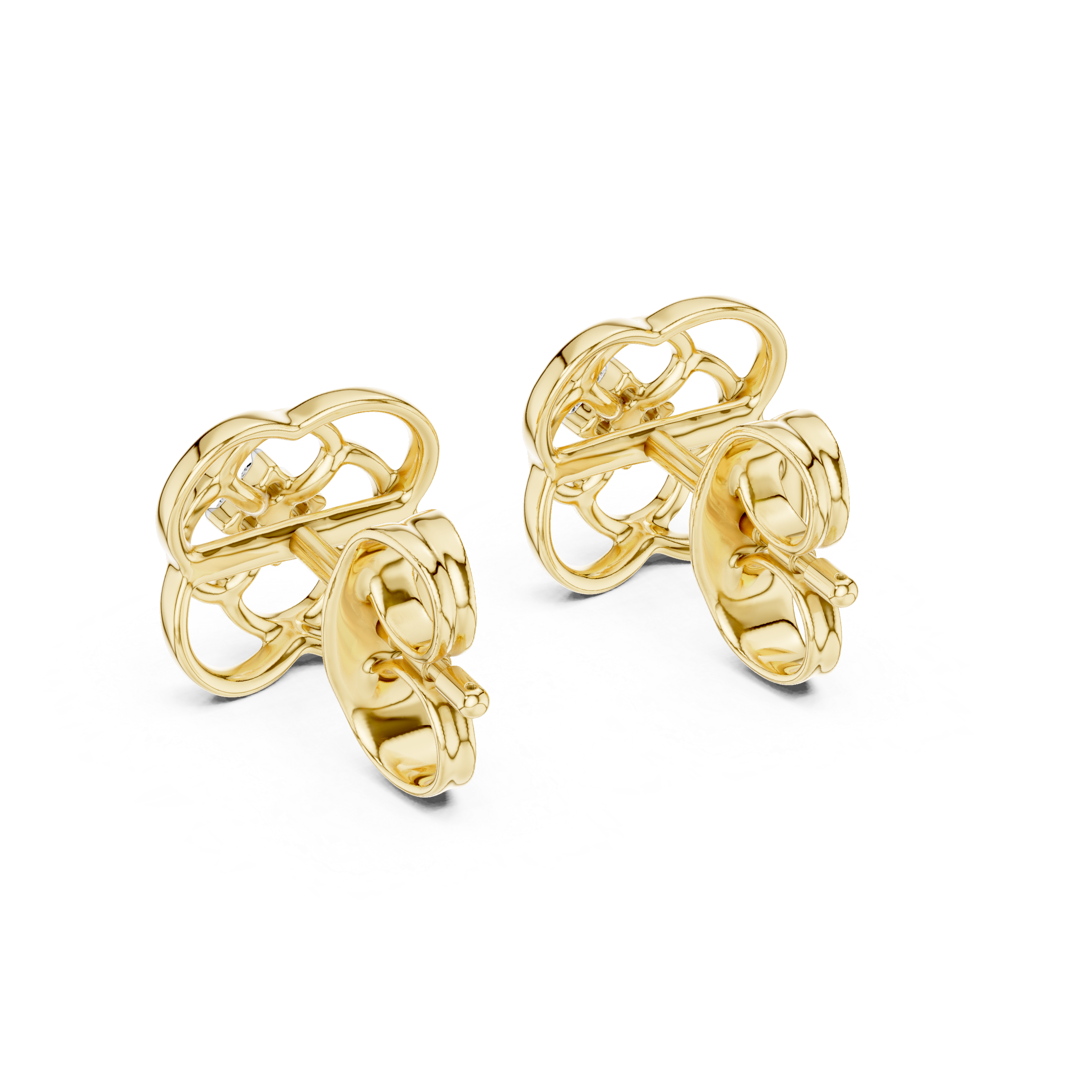 The Petal Glimmer Moissanite Flower Stud Earrings