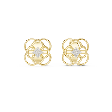 The Petal Glimmer Moissanite Flower Stud Earrings
