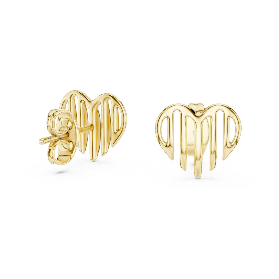 The Glimmer Heart All-Gold Post Stud Earrings
