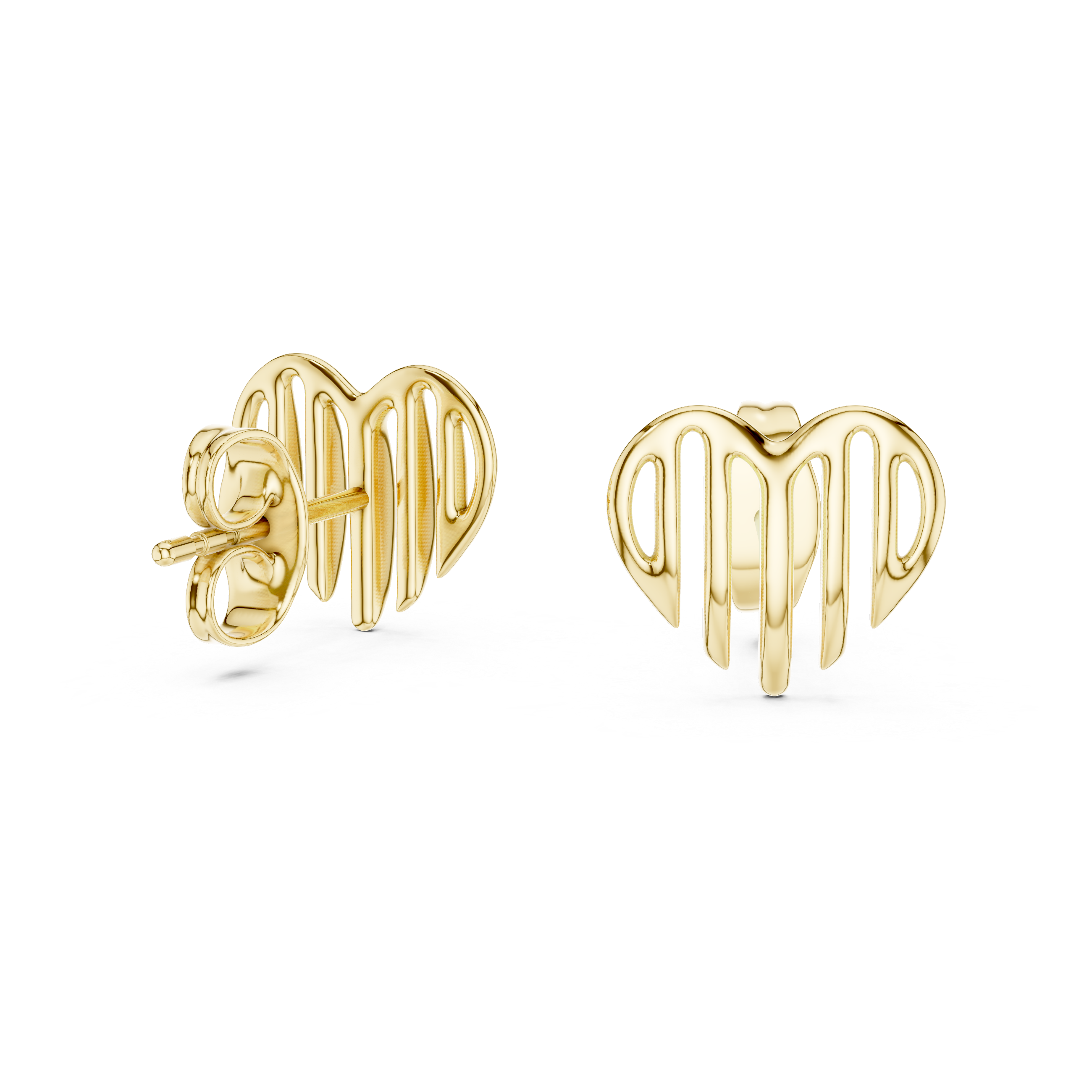 The Glimmer Heart All-Gold Post Stud Earrings