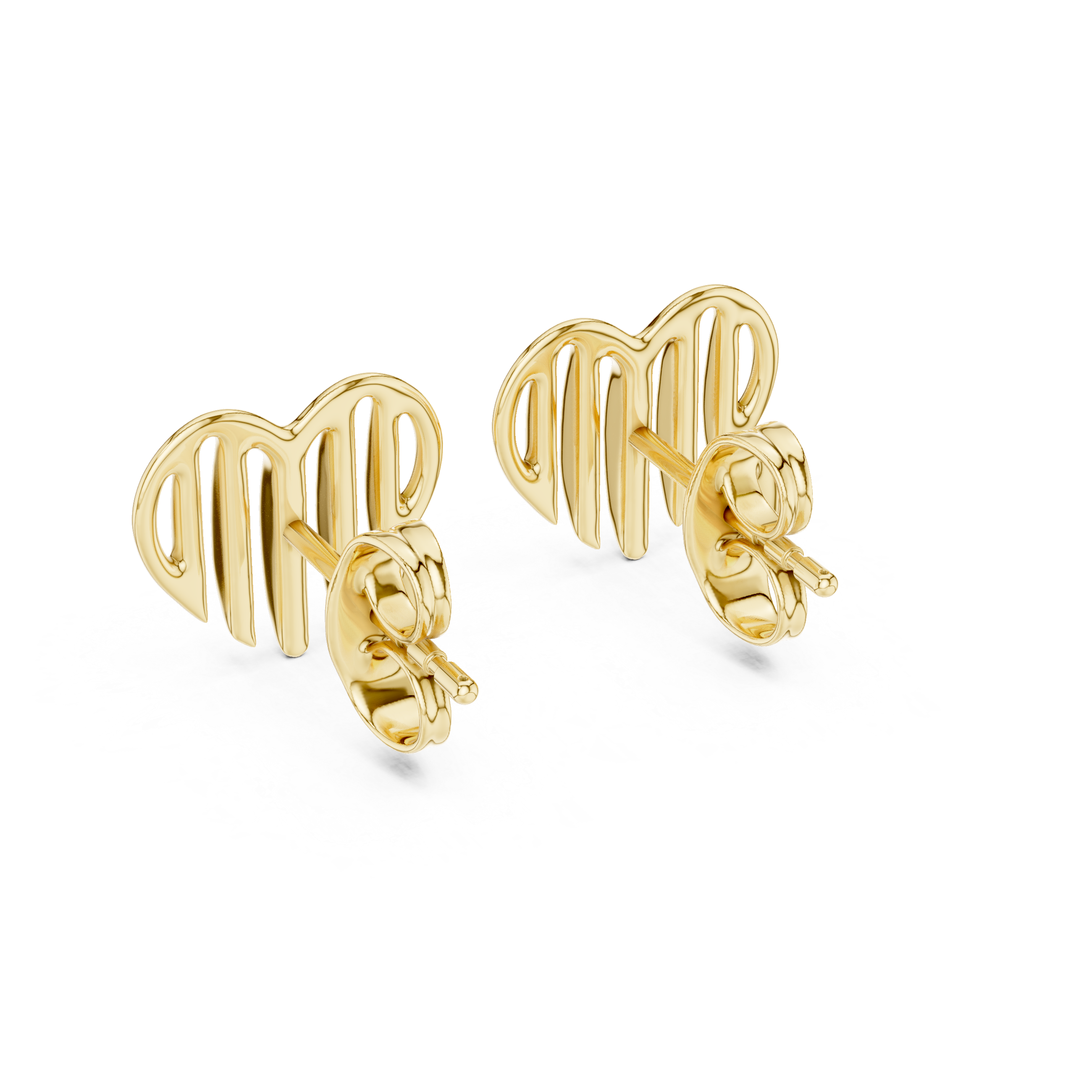 The Glimmer Heart All-Gold Post Stud Earrings