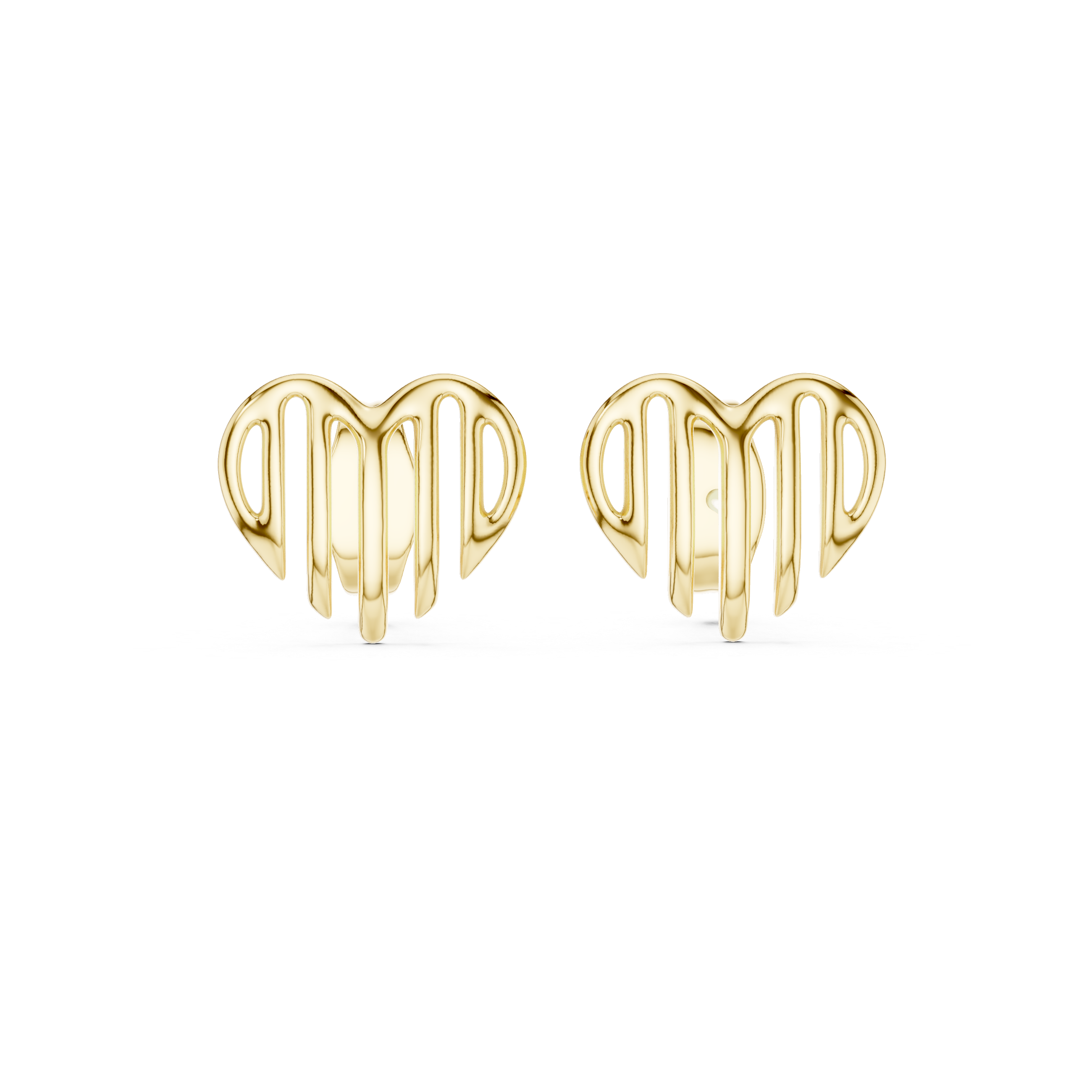 The Glimmer Heart All-Gold Post Stud Earrings