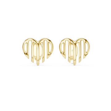 The Glimmer Heart All-Gold Post Stud Earrings