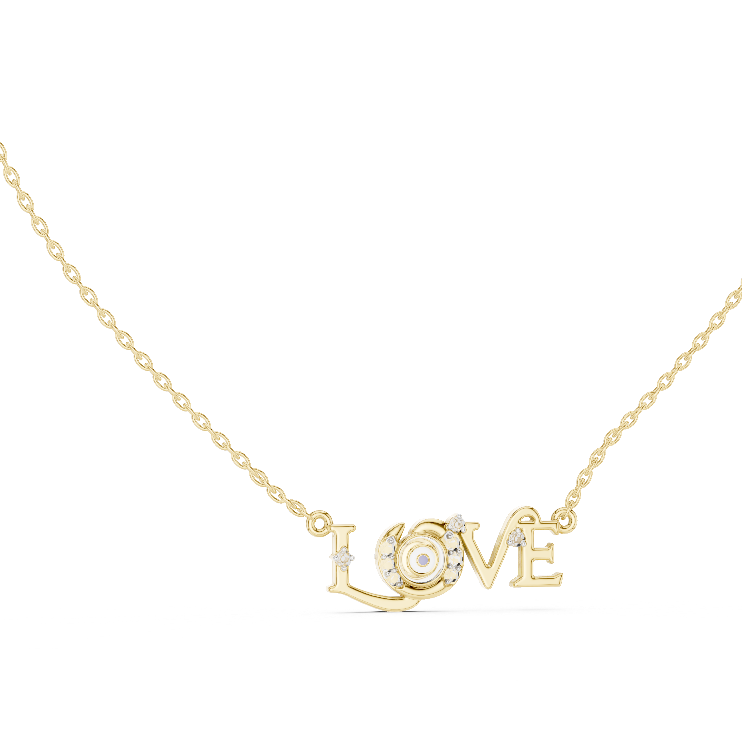 The Cursive Love Moissanite Script Pendant