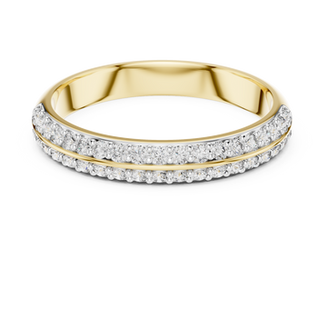 The Aurora V-Band Moissanite Contoured Pave Ring