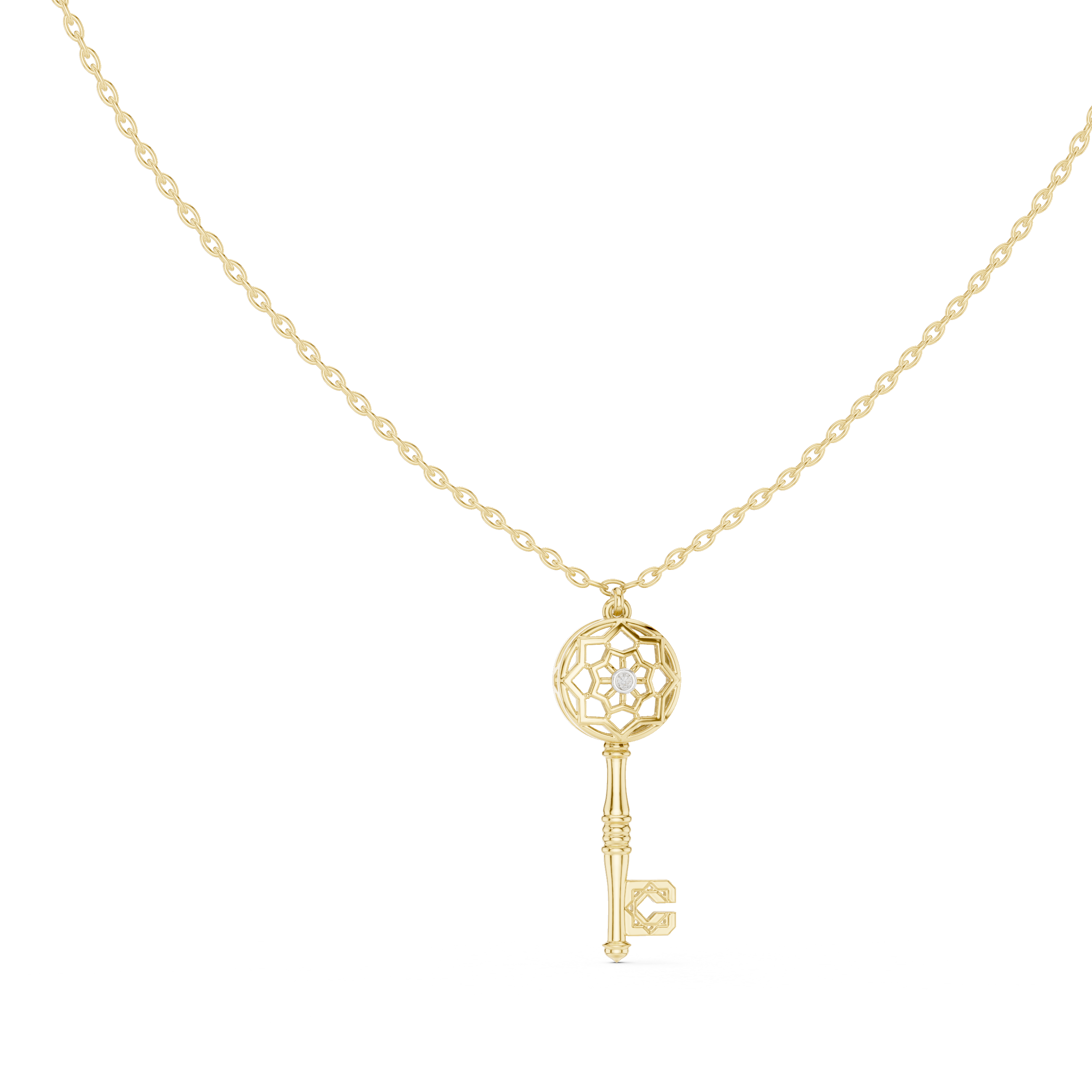 The Key of Light Moissanite Solitaire Pendant