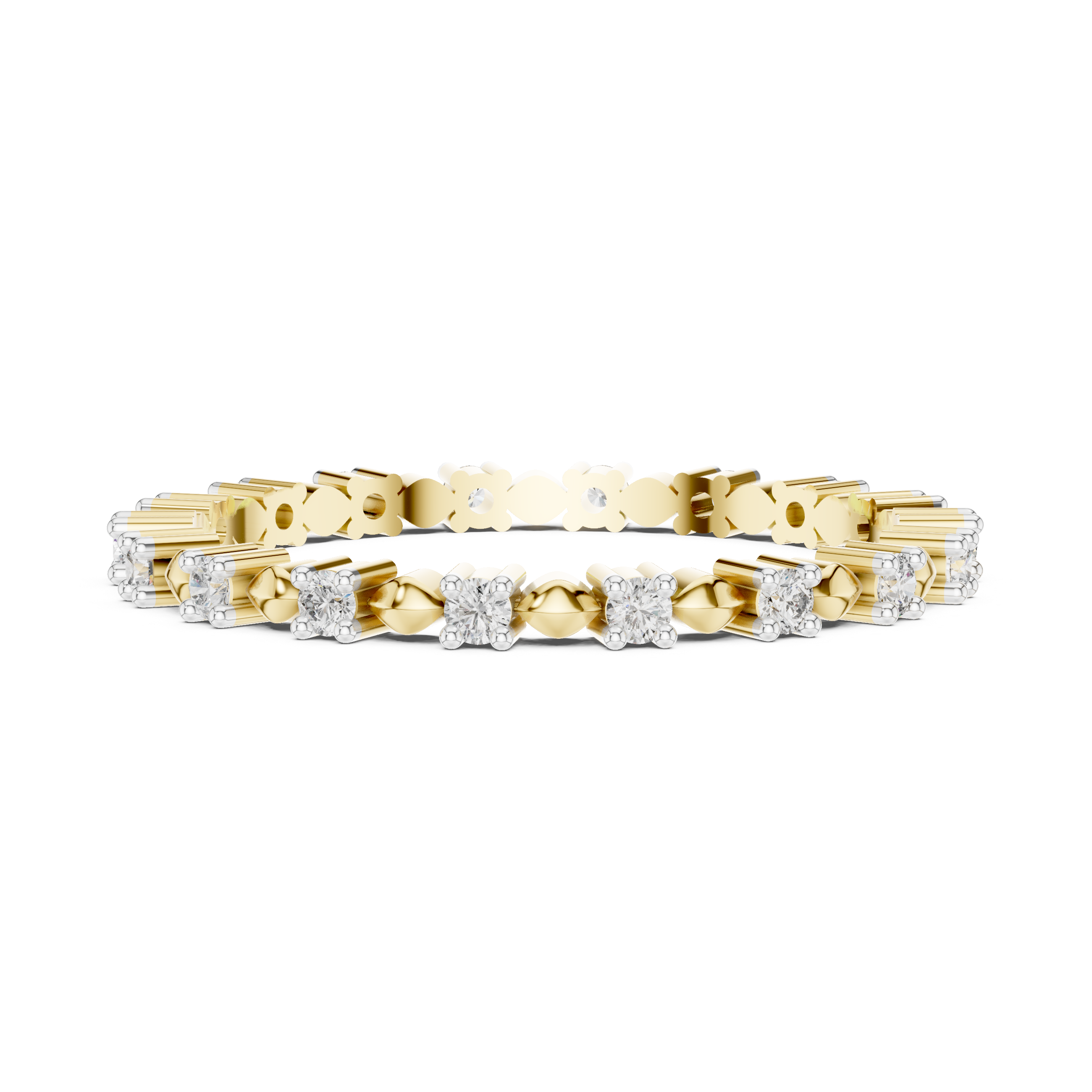 The Sparkle Point Moissanite V-Stacker Band