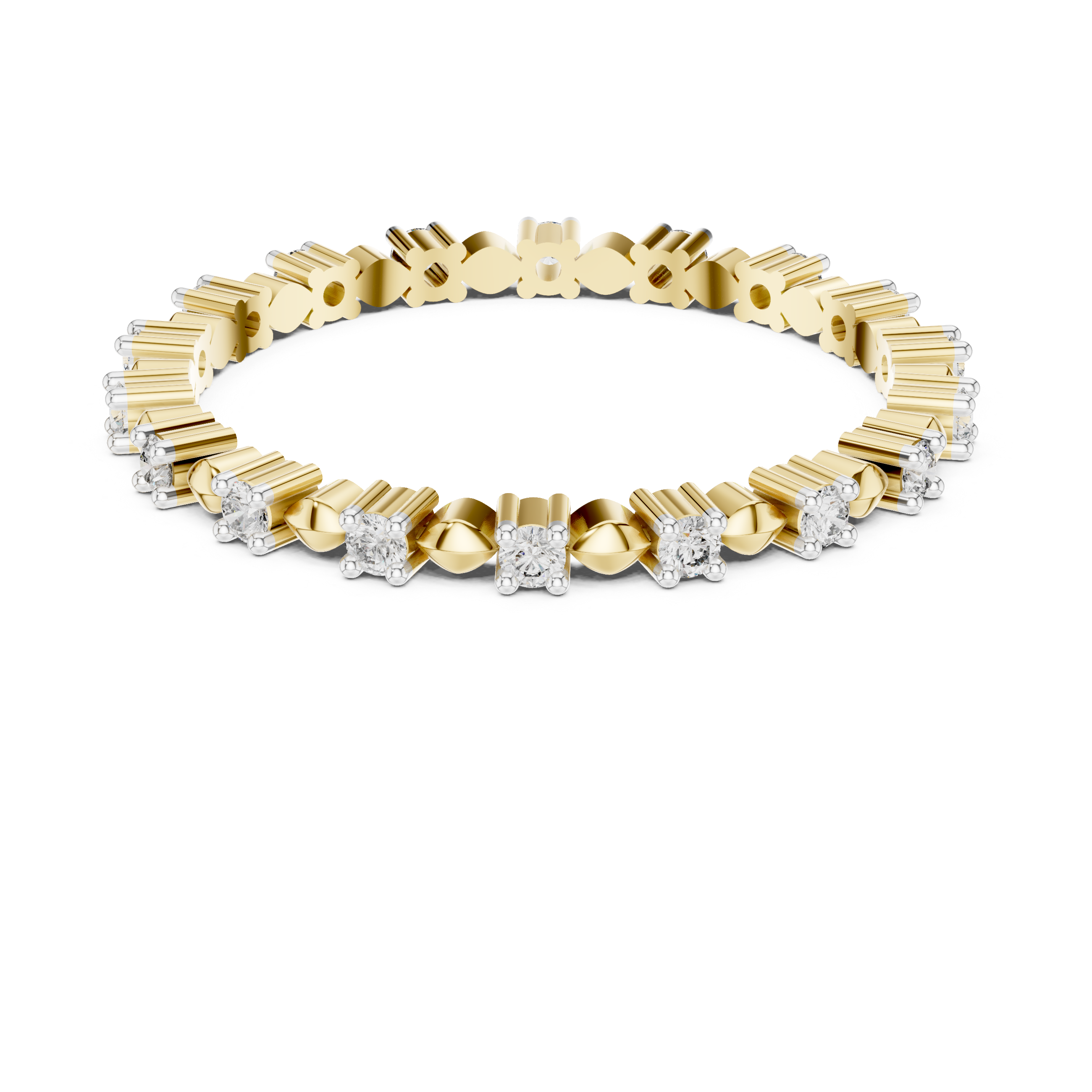 The Sparkle Point Moissanite V-Stacker Band