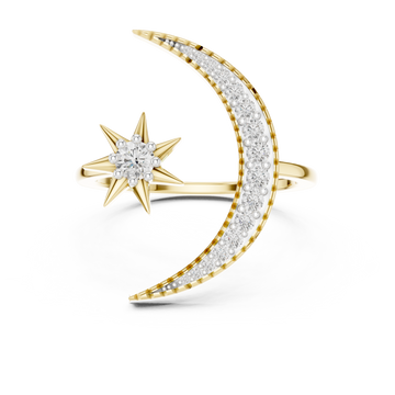 The Aurora Cascade Moissanite Tapered Cluster Ring