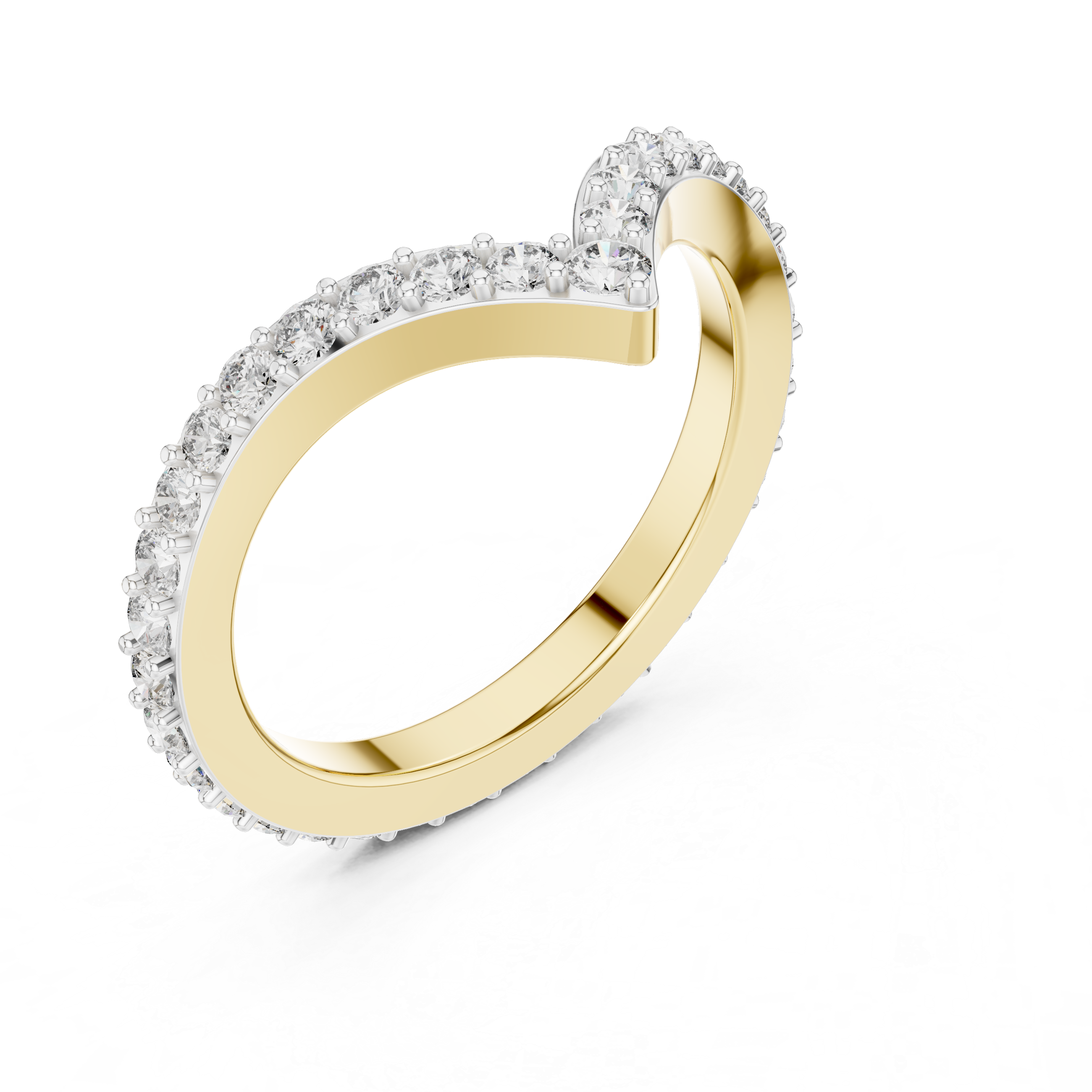 The Aura Triple Moissanite Pave Stackable Band