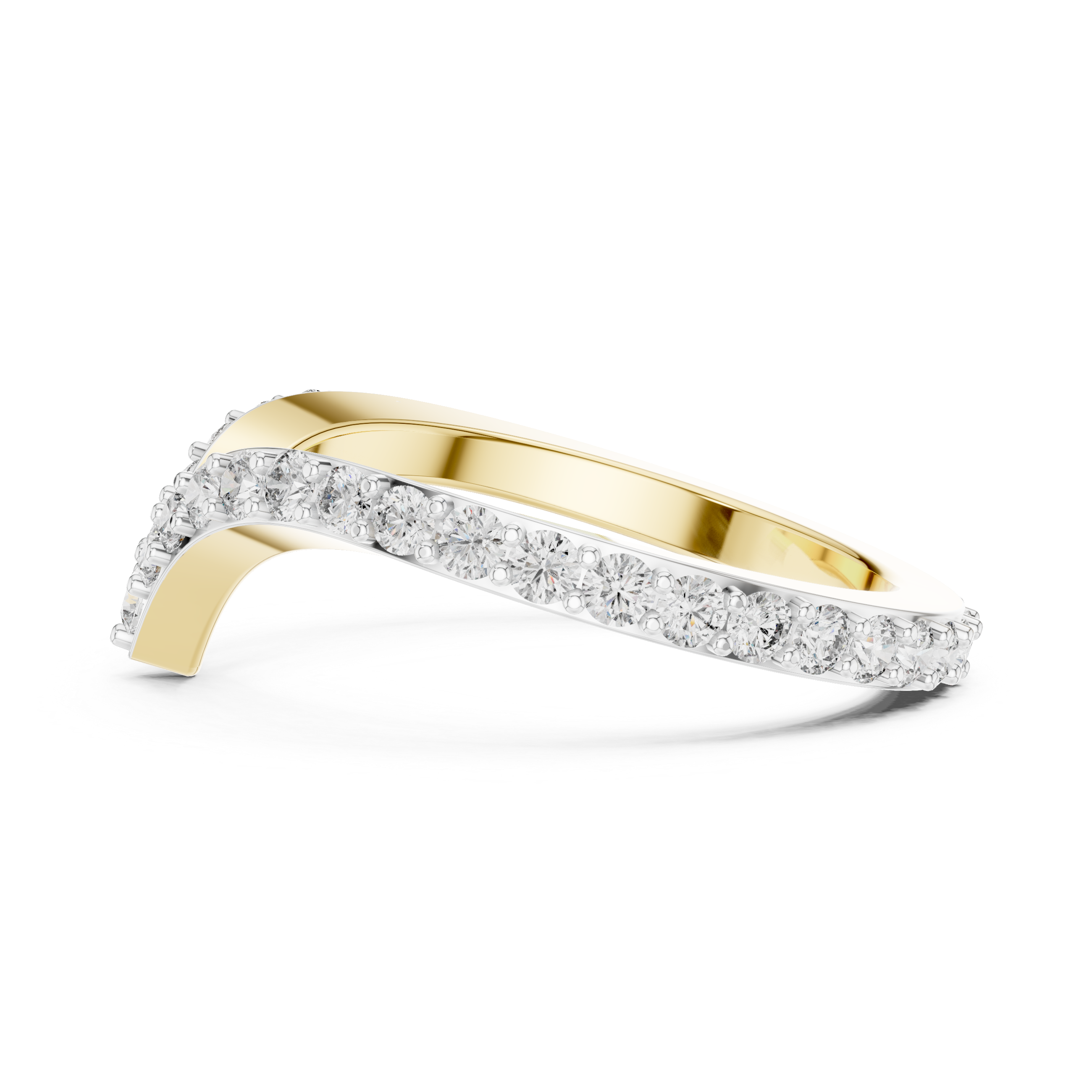 The Aura Triple Moissanite Pave Stackable Band