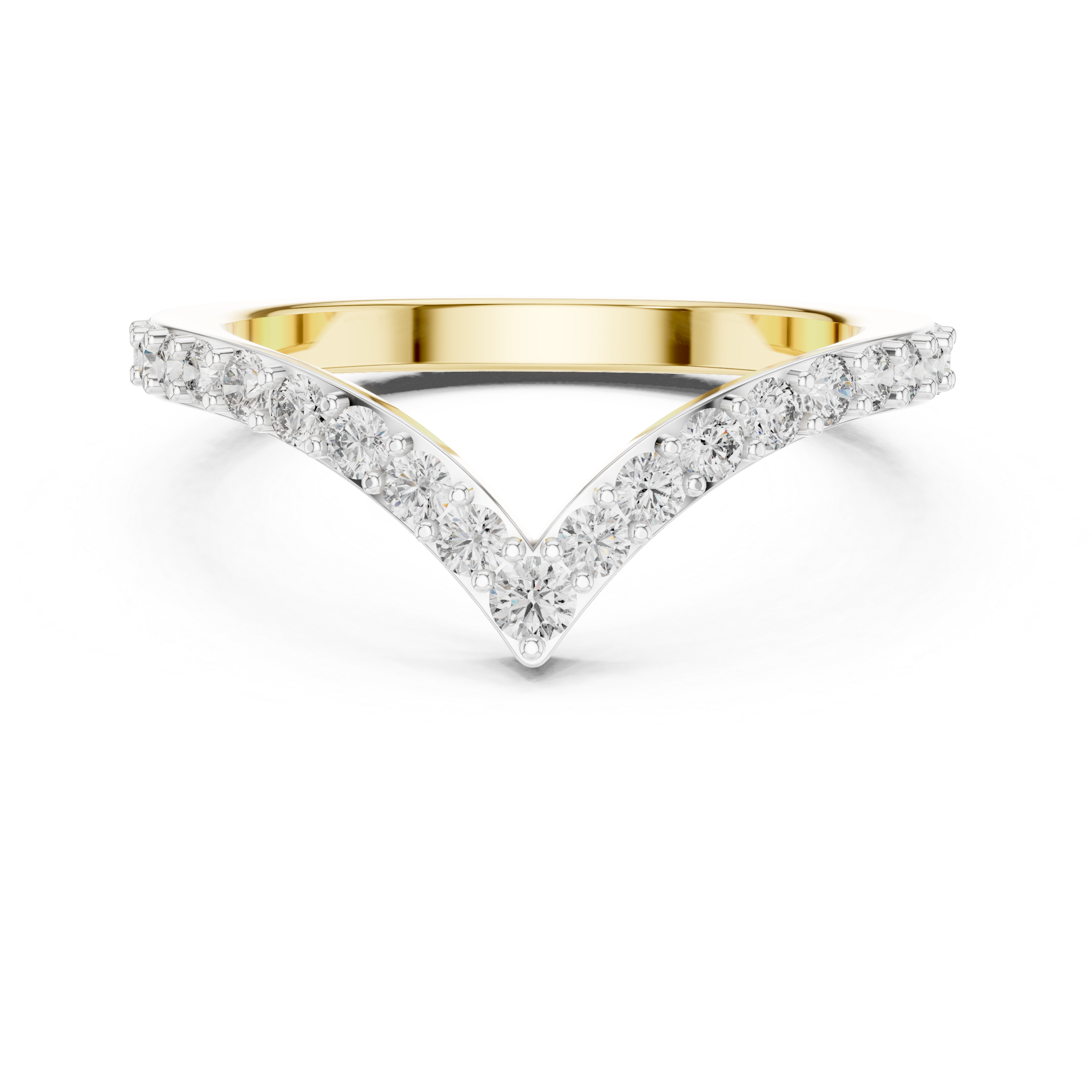 The Aura Triple Moissanite Pave Stackable Band