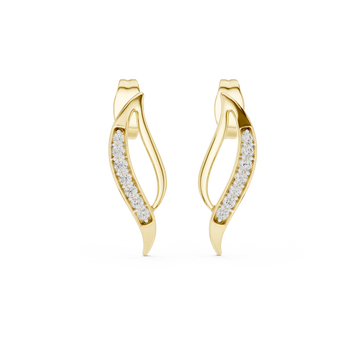 The Fluid Bow Moissanite Ribbon Stud Earrings