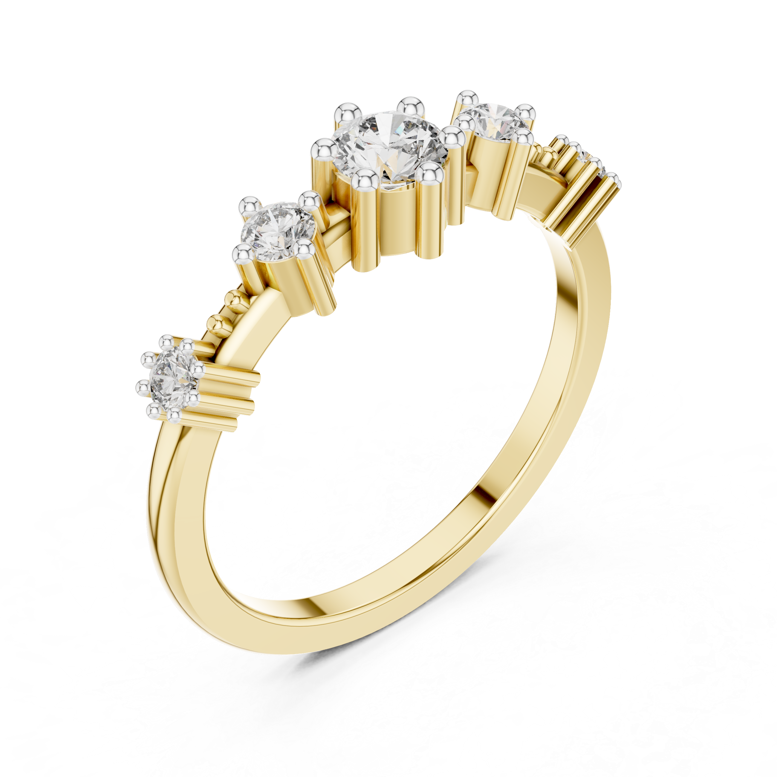 The Quintet Radiance Moissanite Five-Stone Band