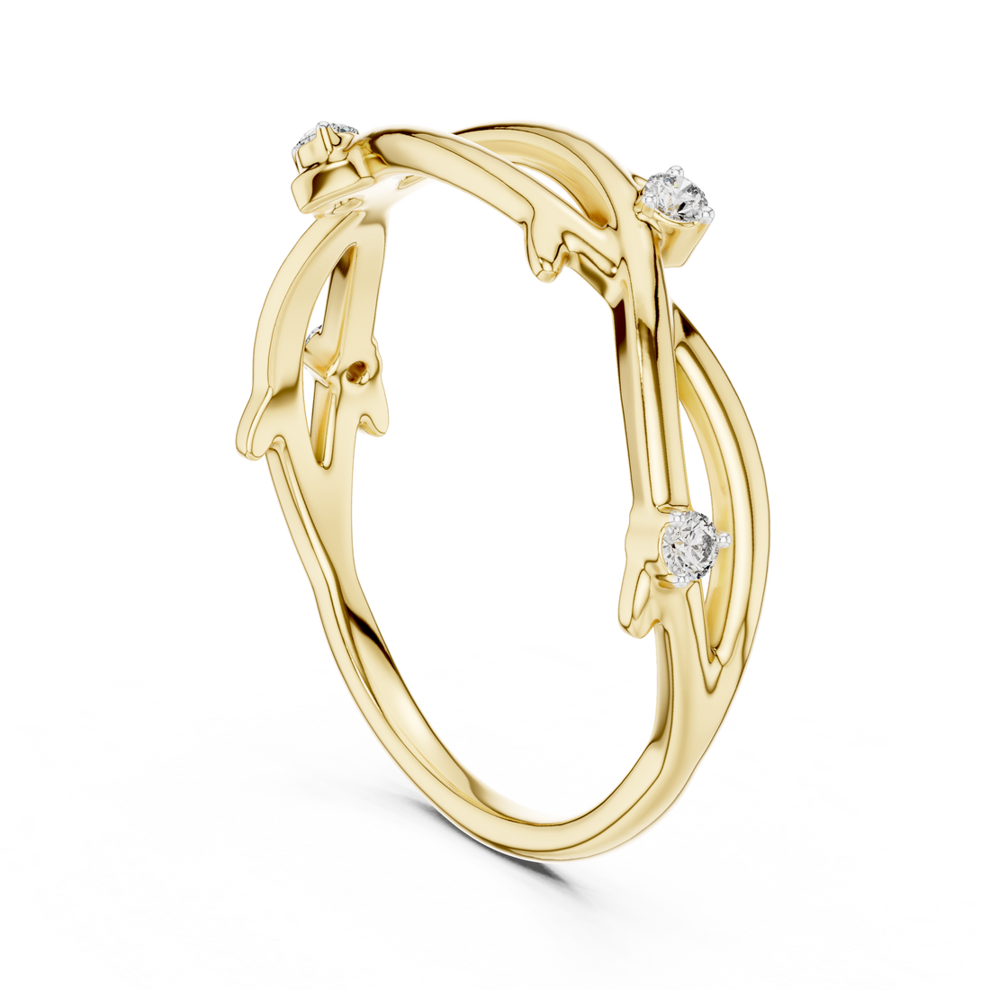 The Celestial Points Moissanite Four-Stone Stacking Ring