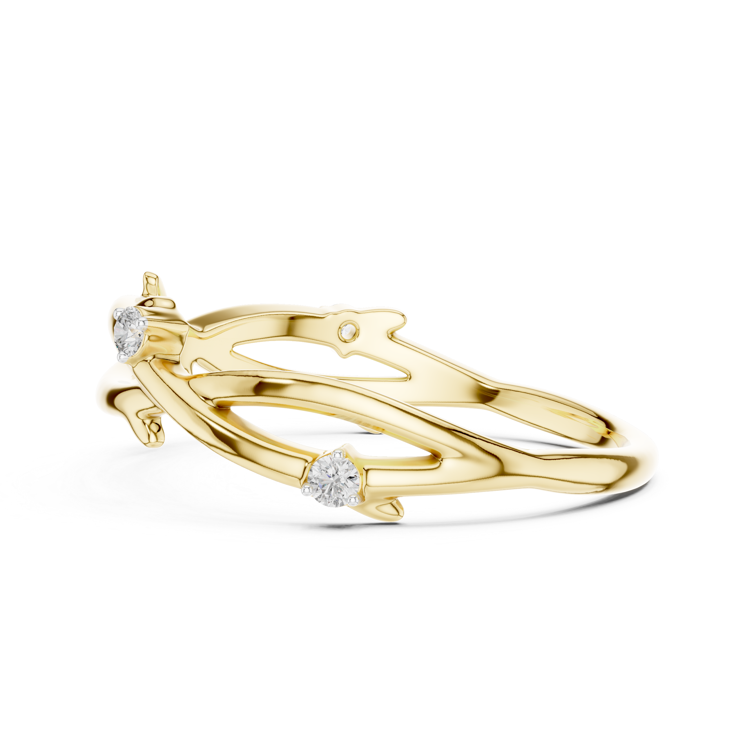 The Celestial Points Moissanite Four-Stone Stacking Ring