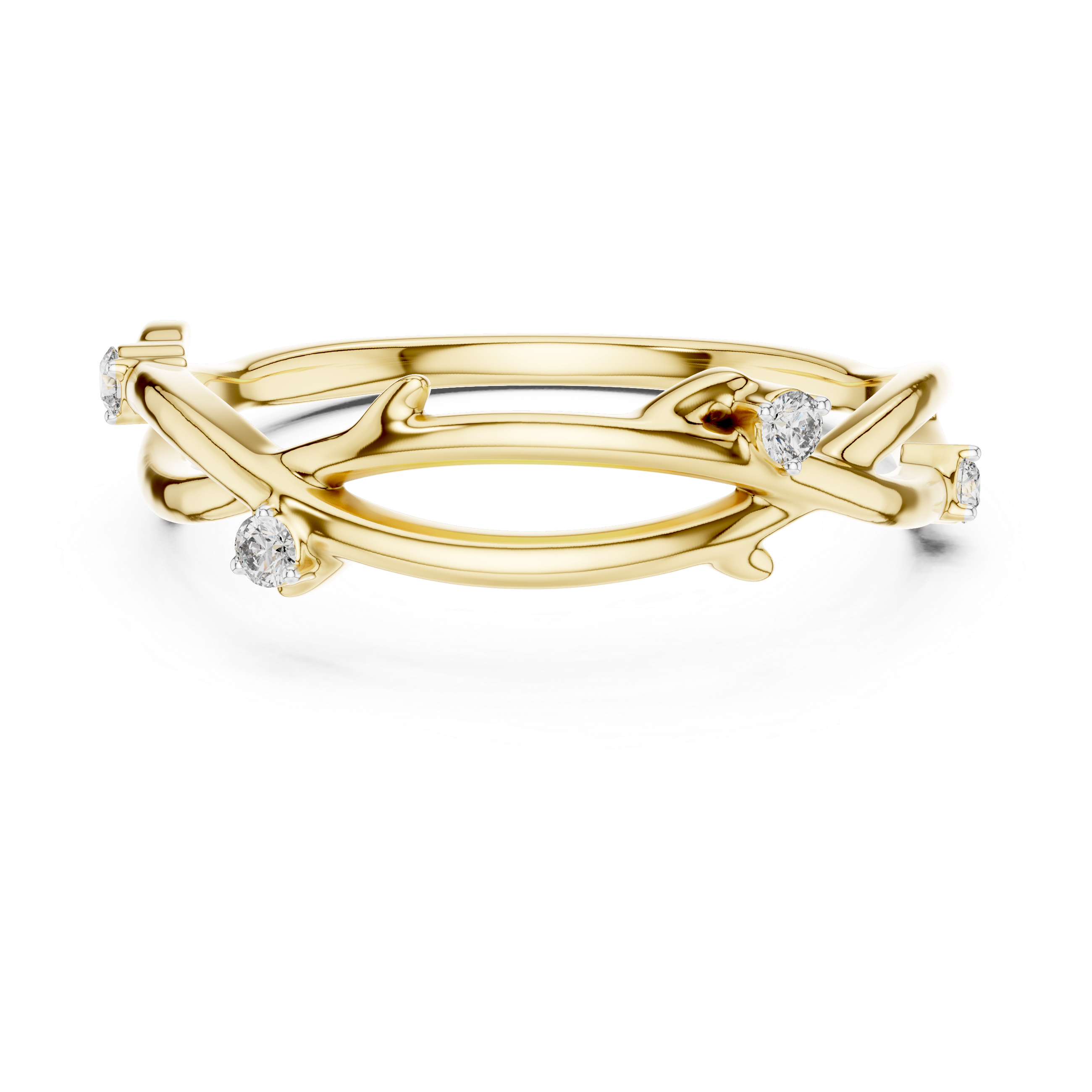 The Celestial Points Moissanite Four-Stone Stacking Ring