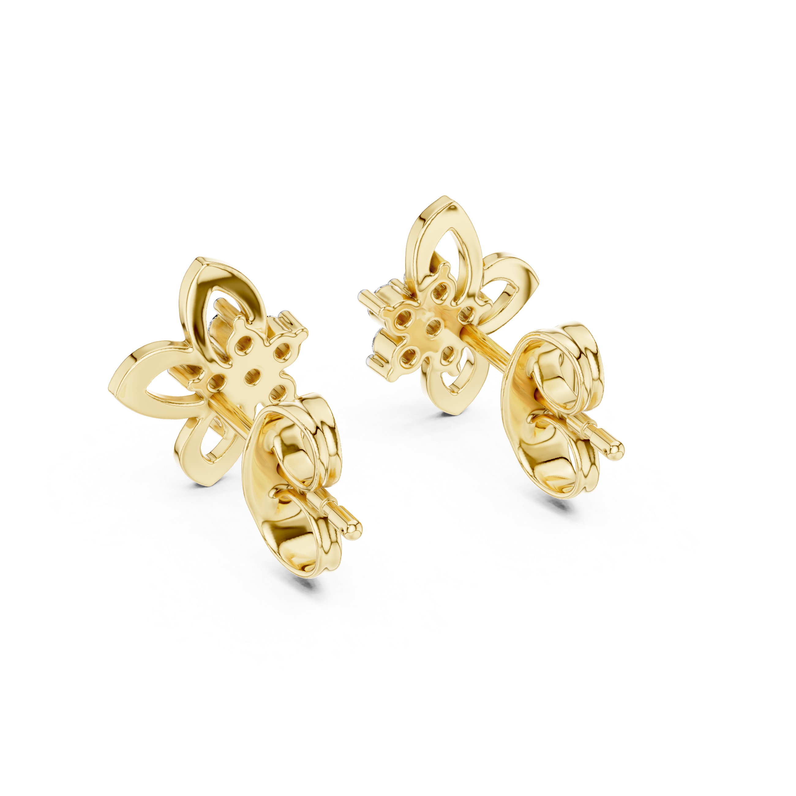 The Twist Stream Moissanite Pave Twisted Stud Earrings