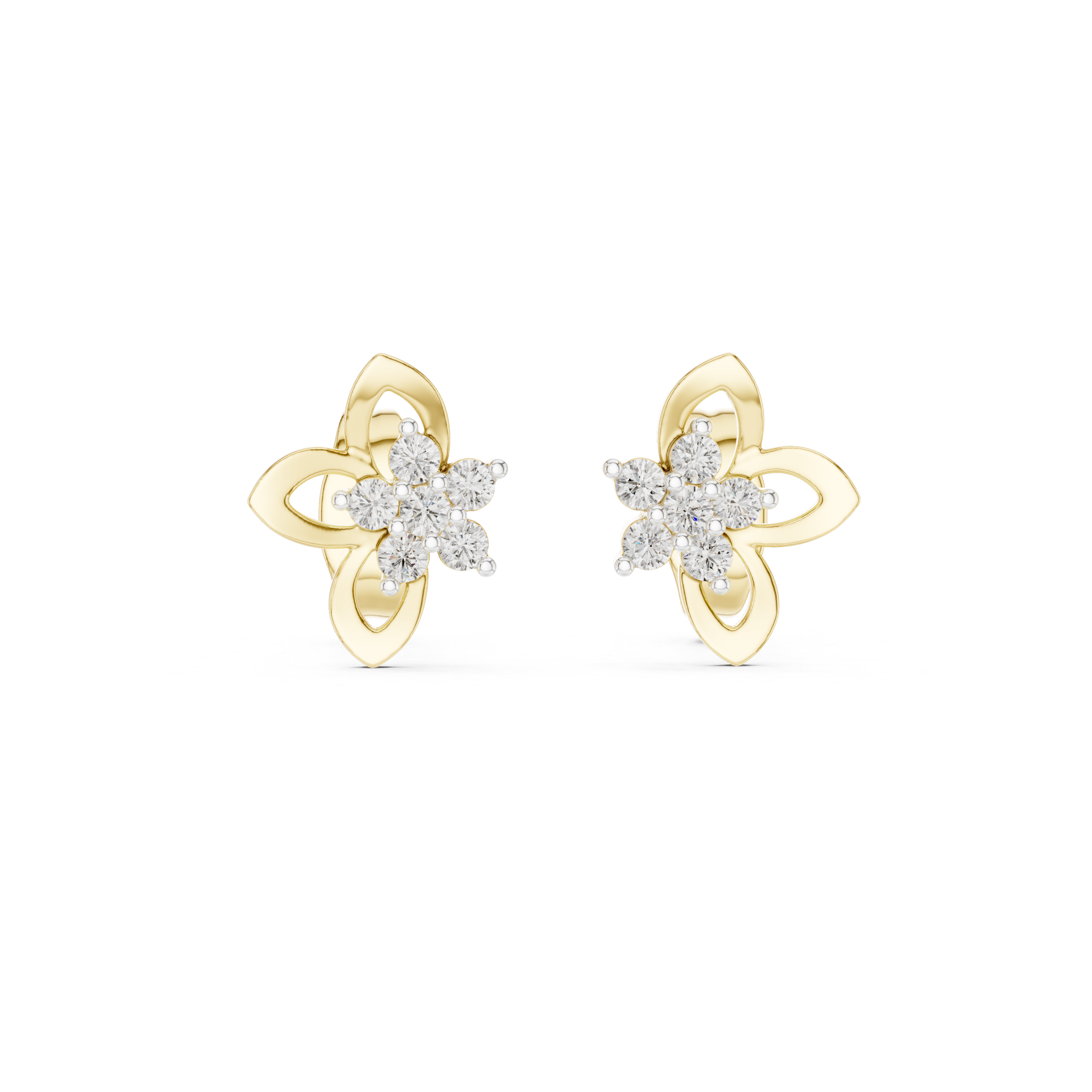 The Twist Stream Moissanite Pave Twisted Stud Earrings