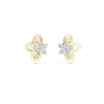 The Twist Stream Moissanite Pave Twisted Stud Earrings