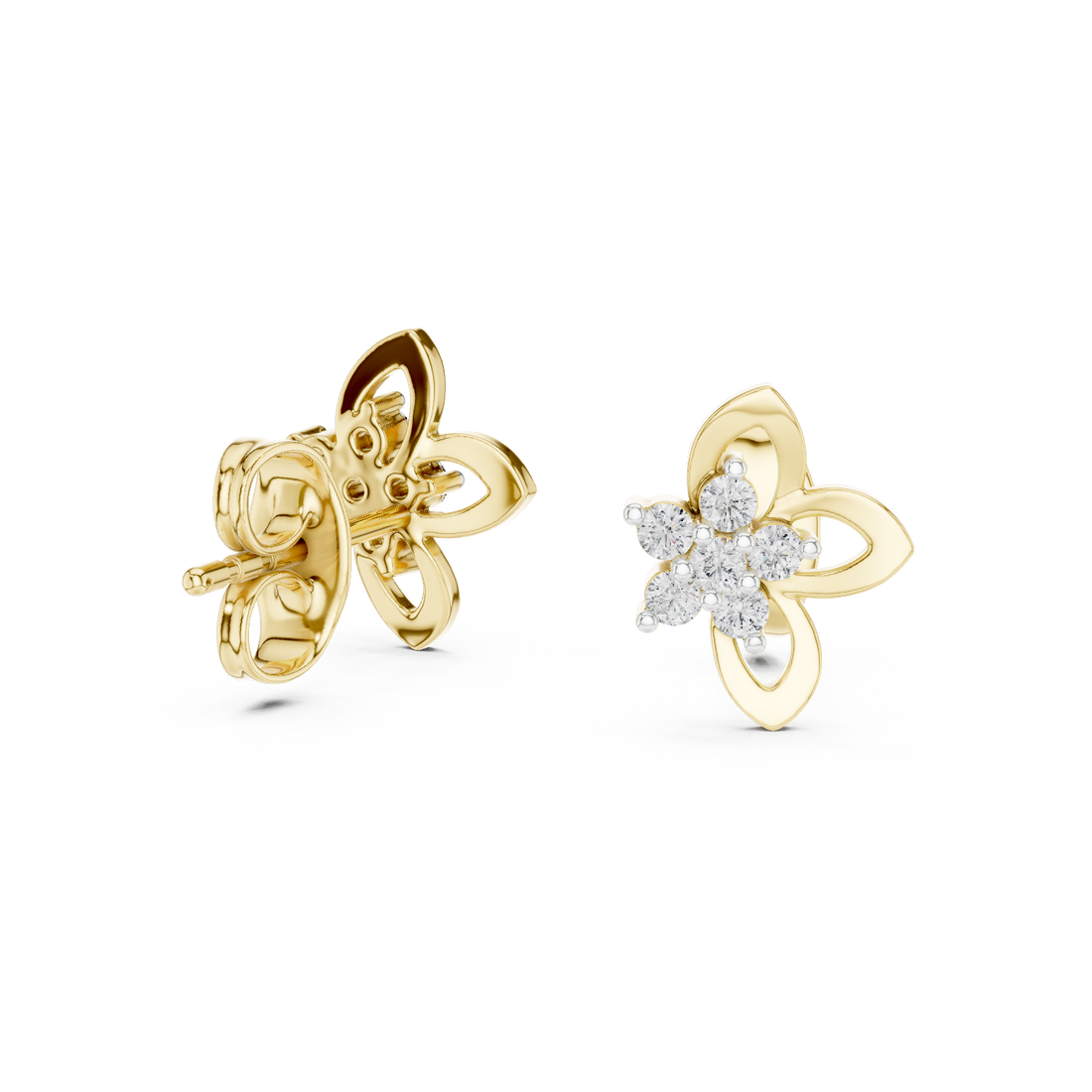 The Twist Stream Moissanite Pave Twisted Stud Earrings
