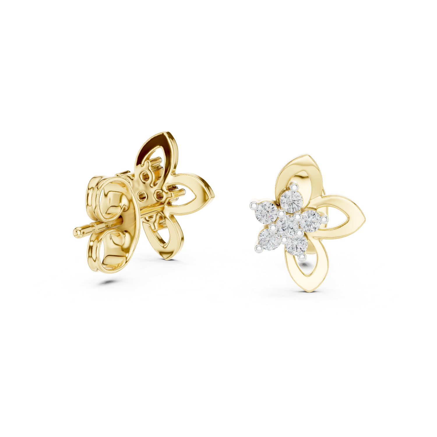 The Twist Stream Moissanite Pave Twisted Stud Earrings