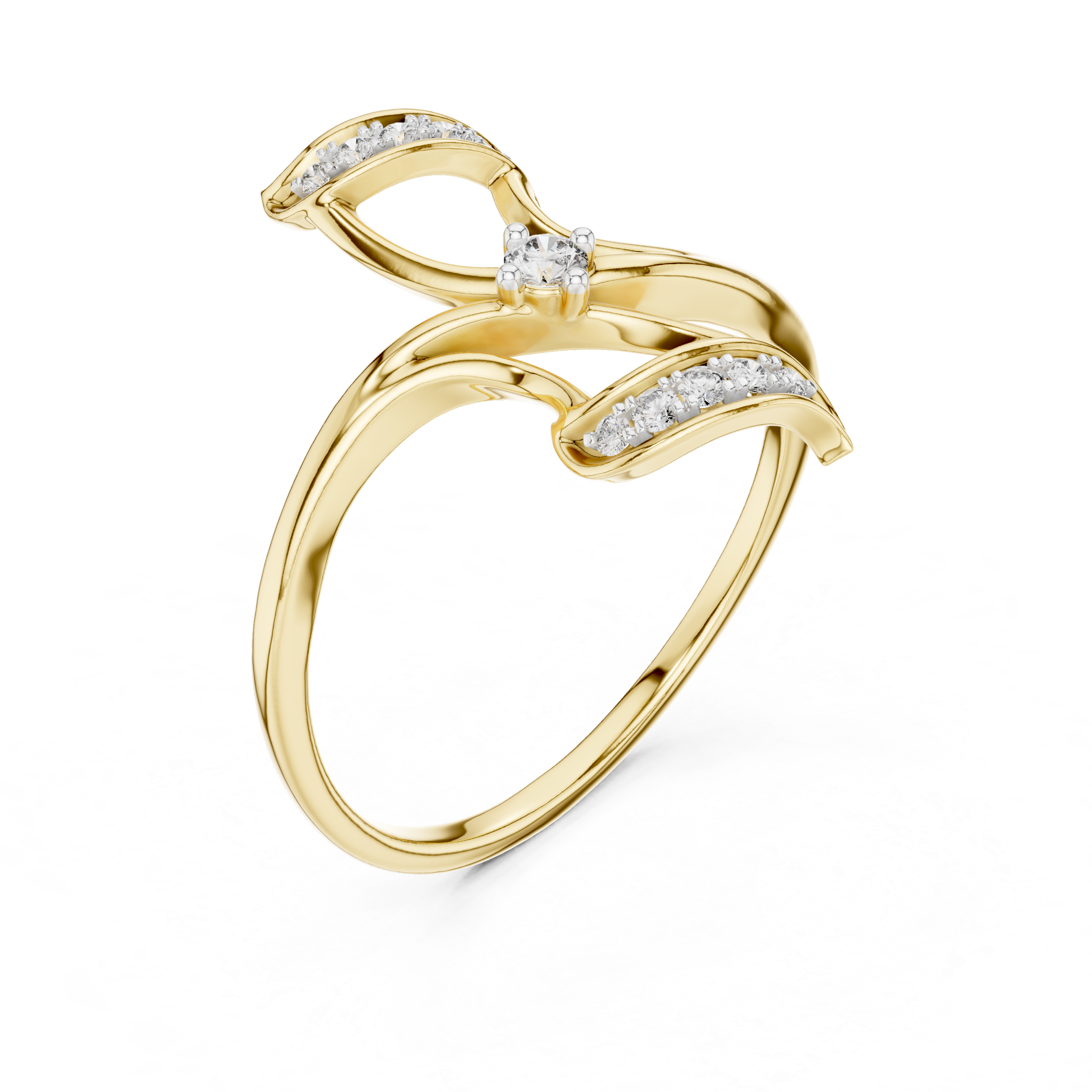 The Woven Sparkle Moissanite Crossover Ring