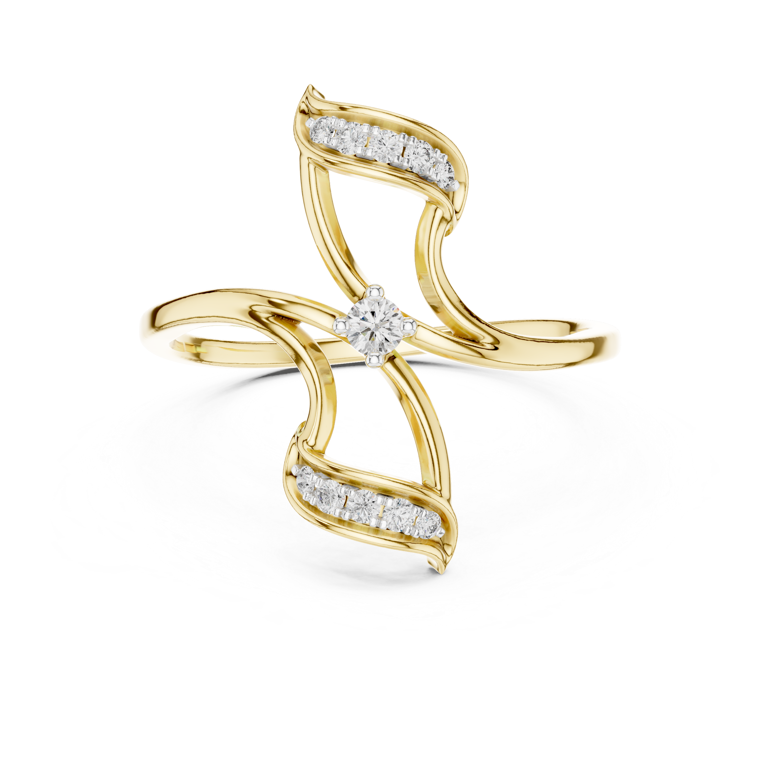 The Woven Sparkle Moissanite Crossover Ring