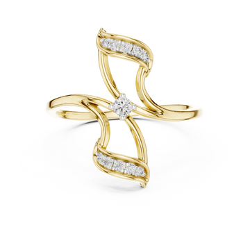 The Woven Sparkle Moissanite Crossover Ring