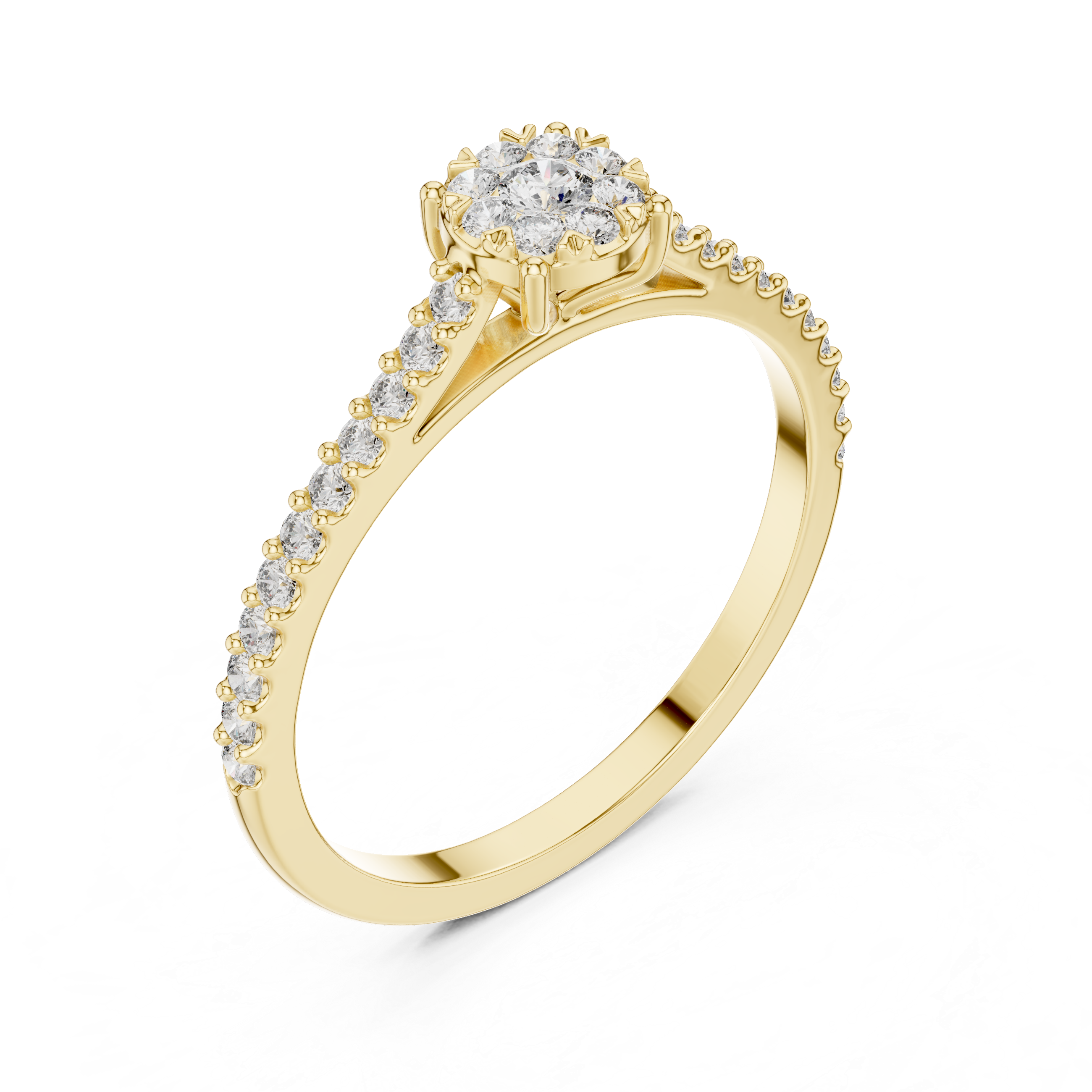 The Classic Accent Moissanite Solitaire-Look Engagement Ring