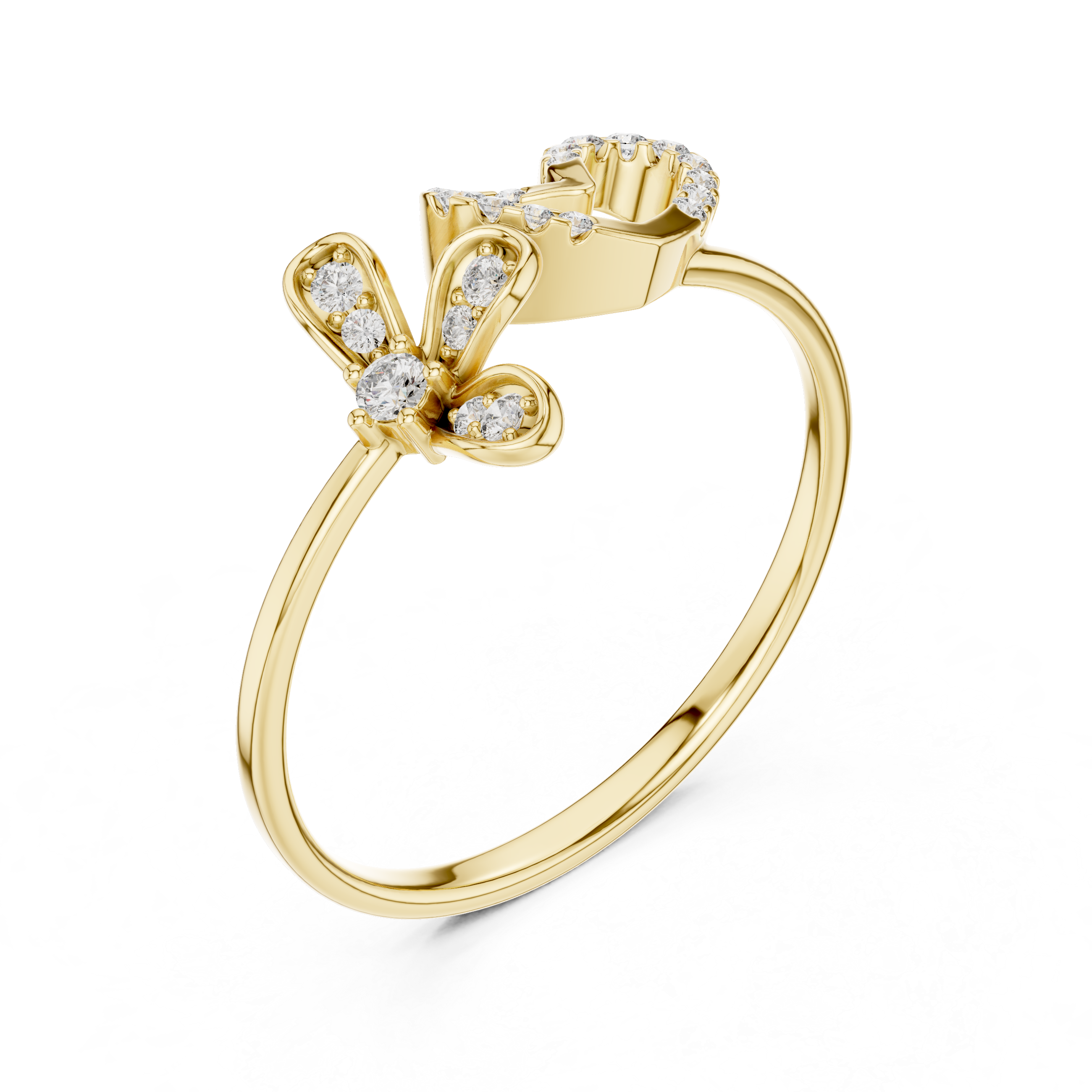 The Love & Butterfly Stackable Ring | Dual Symbolism