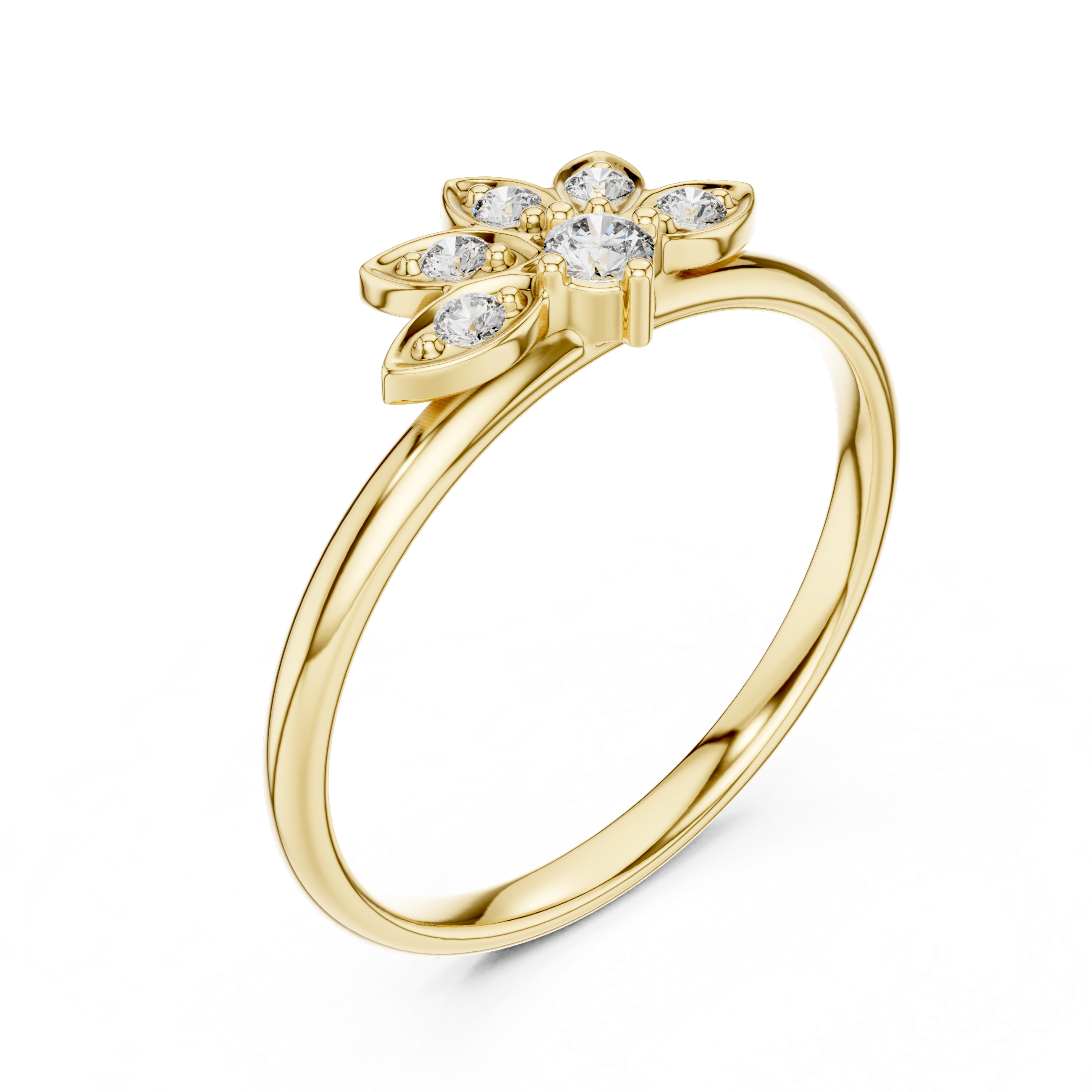The Lotus Petal Moissanite Ring | Stackable Statement