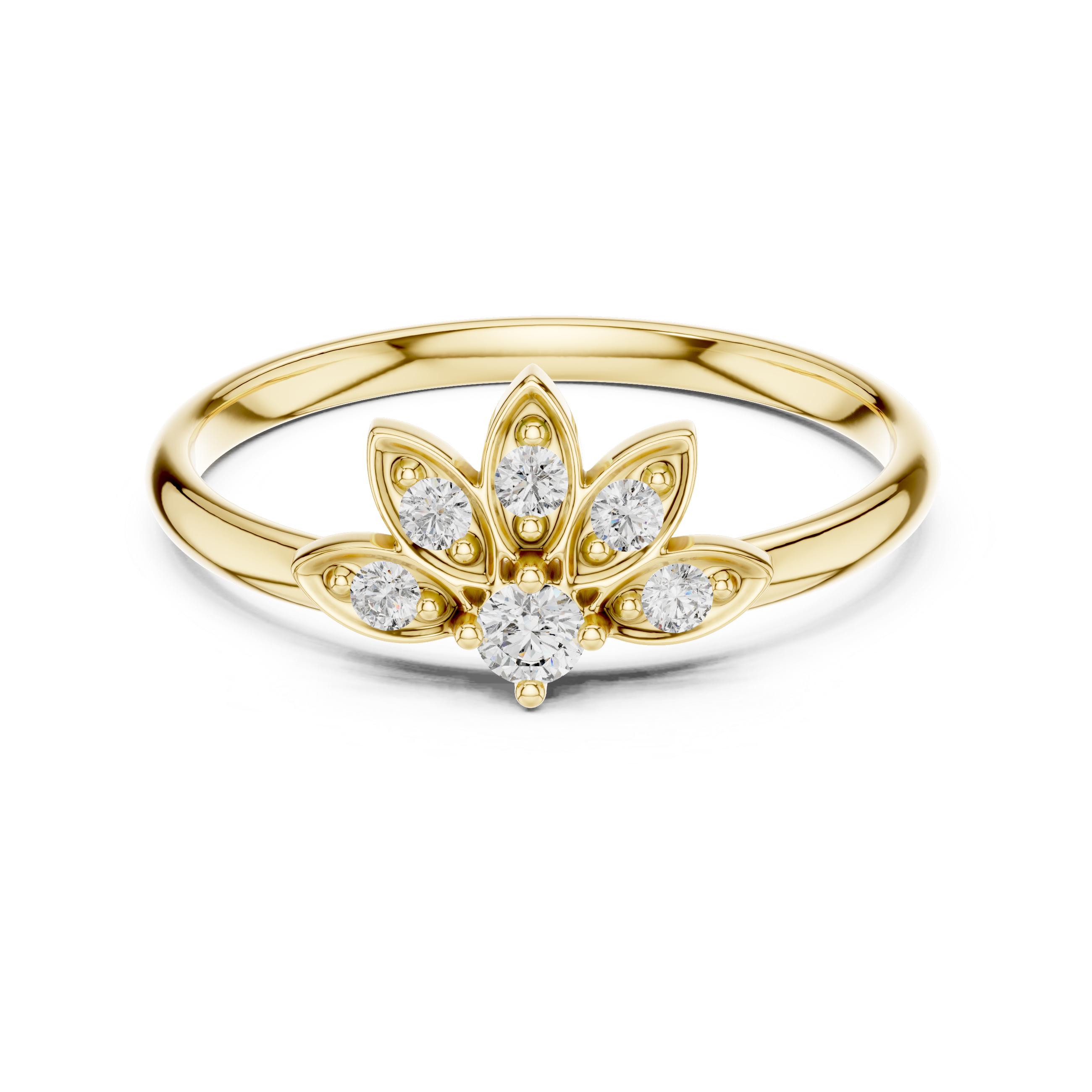 The Lotus Petal Moissanite Ring | Stackable Statement