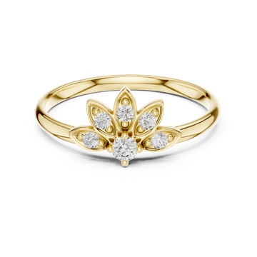 The Lotus Petal Moissanite Ring | Stackable Statement